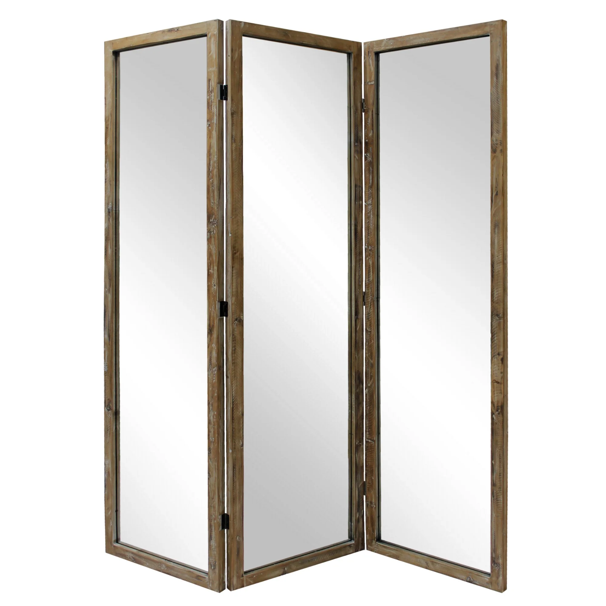 Three Panel Natural Zig Zag Wood Room Divider Screen By Homeroots - Image 2