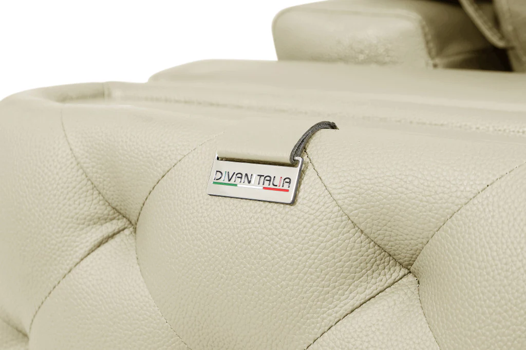 Three Piece Beige Genuine Leather Six Person Seating Set By Homeroots - Image 9