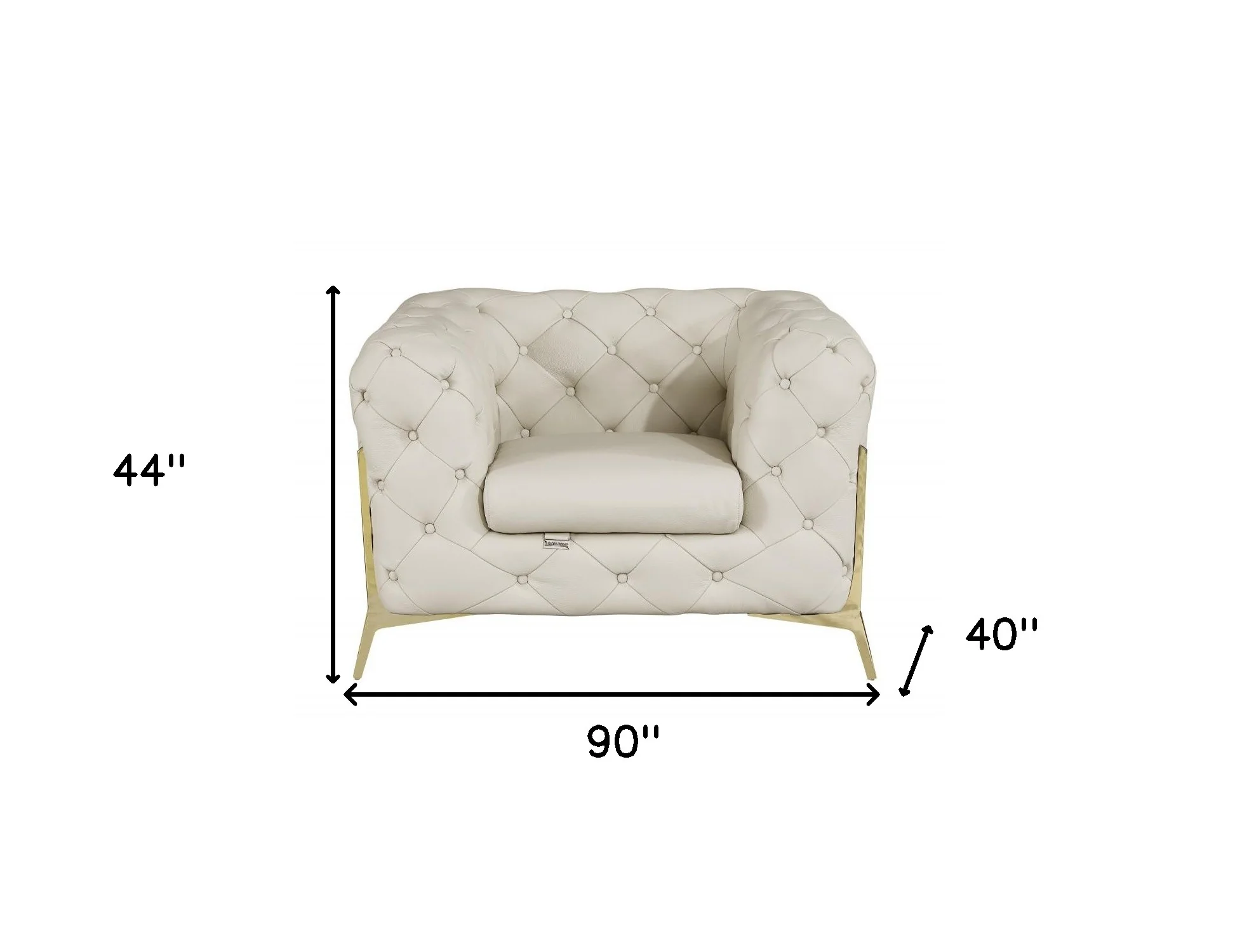 Three Piece Beige Italian Leather Six Person Seating Set By Homeroots - Image 7