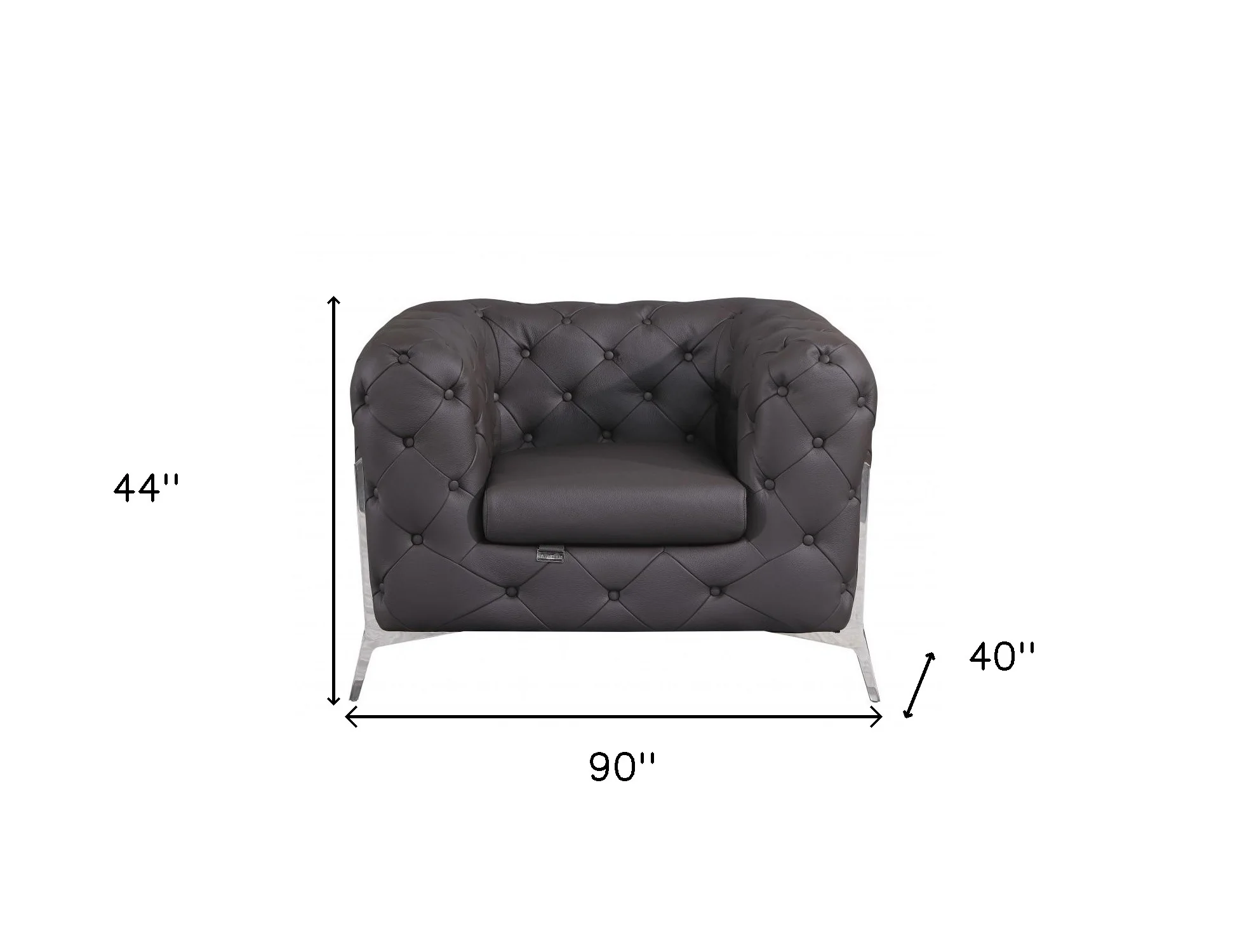 Three Piece Brown Italian Leather Six Person Seating Set By Homeroots - Image 7