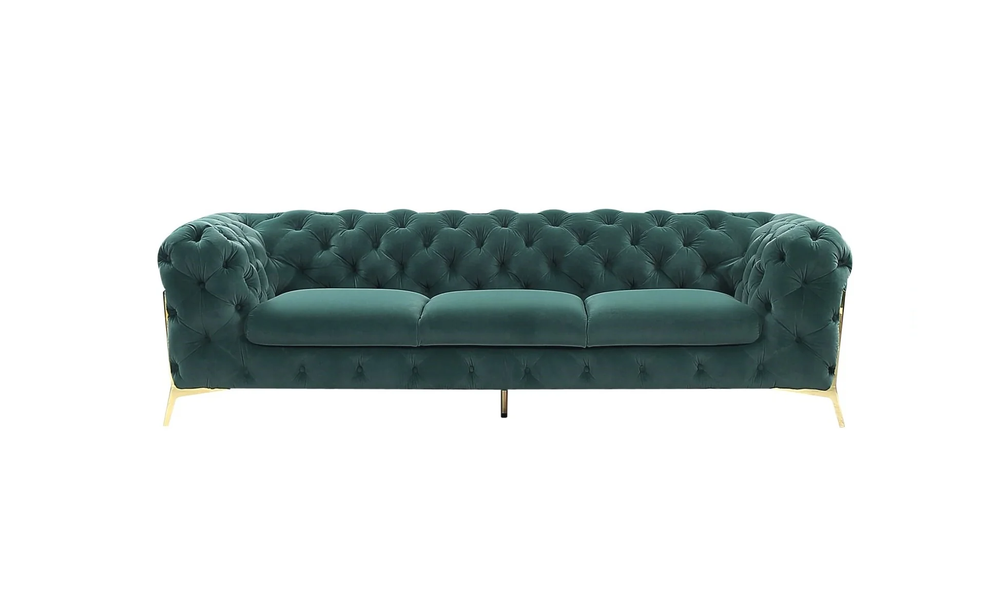 Three Piece Green Velvet Six Person Seating Set By Homeroots - Image 2