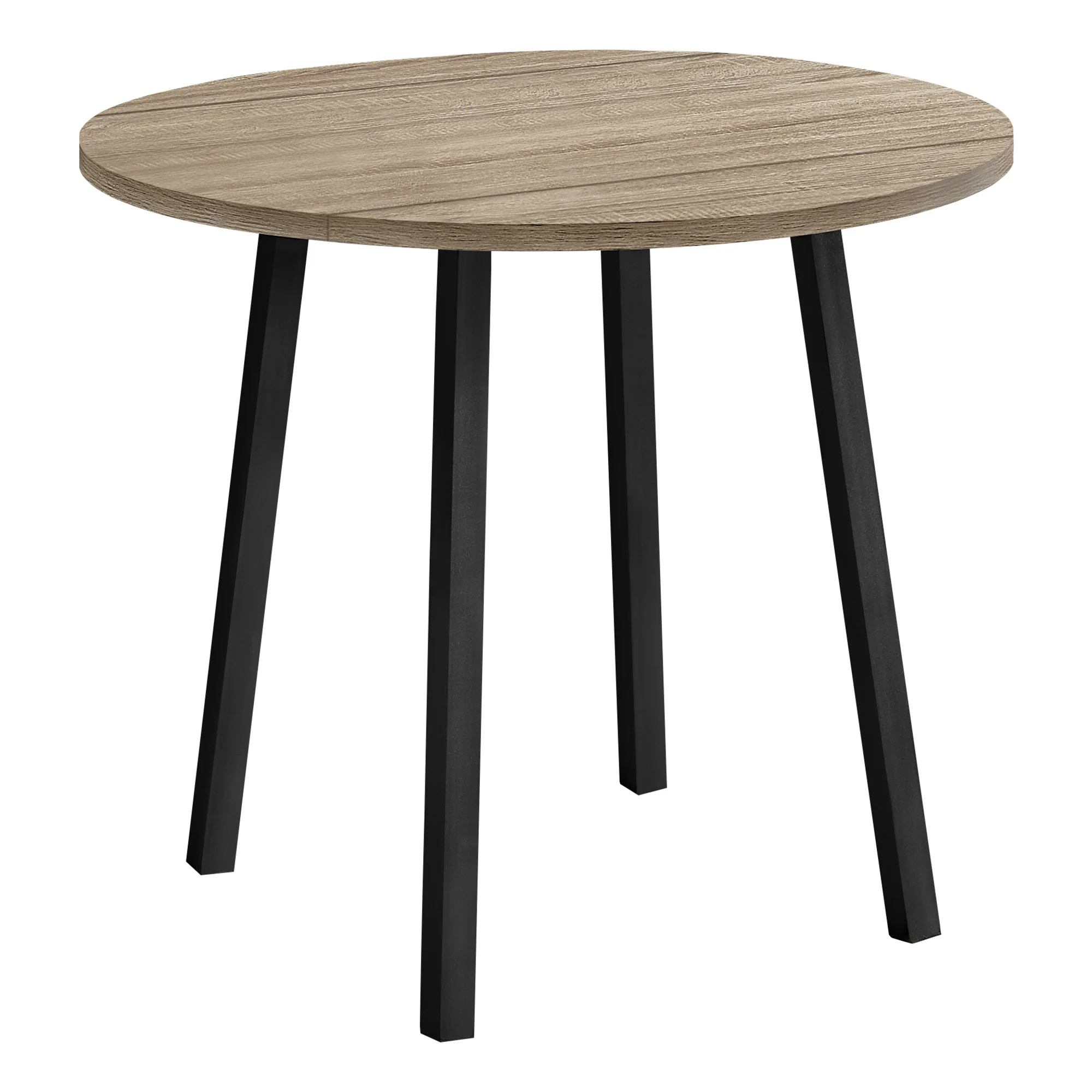 Three Piece Taupe and Black Round Dining Set with Two Chairs By Homeroots - Image 6