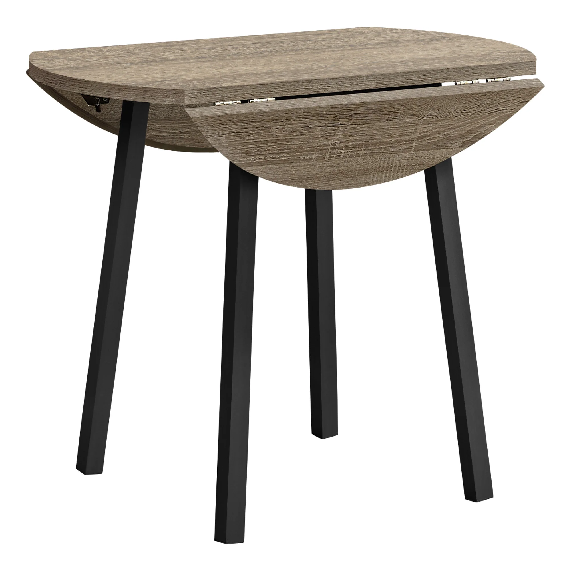 Three Piece Taupe and Black Round Dining Set with Two Chairs By Homeroots - Image 7
