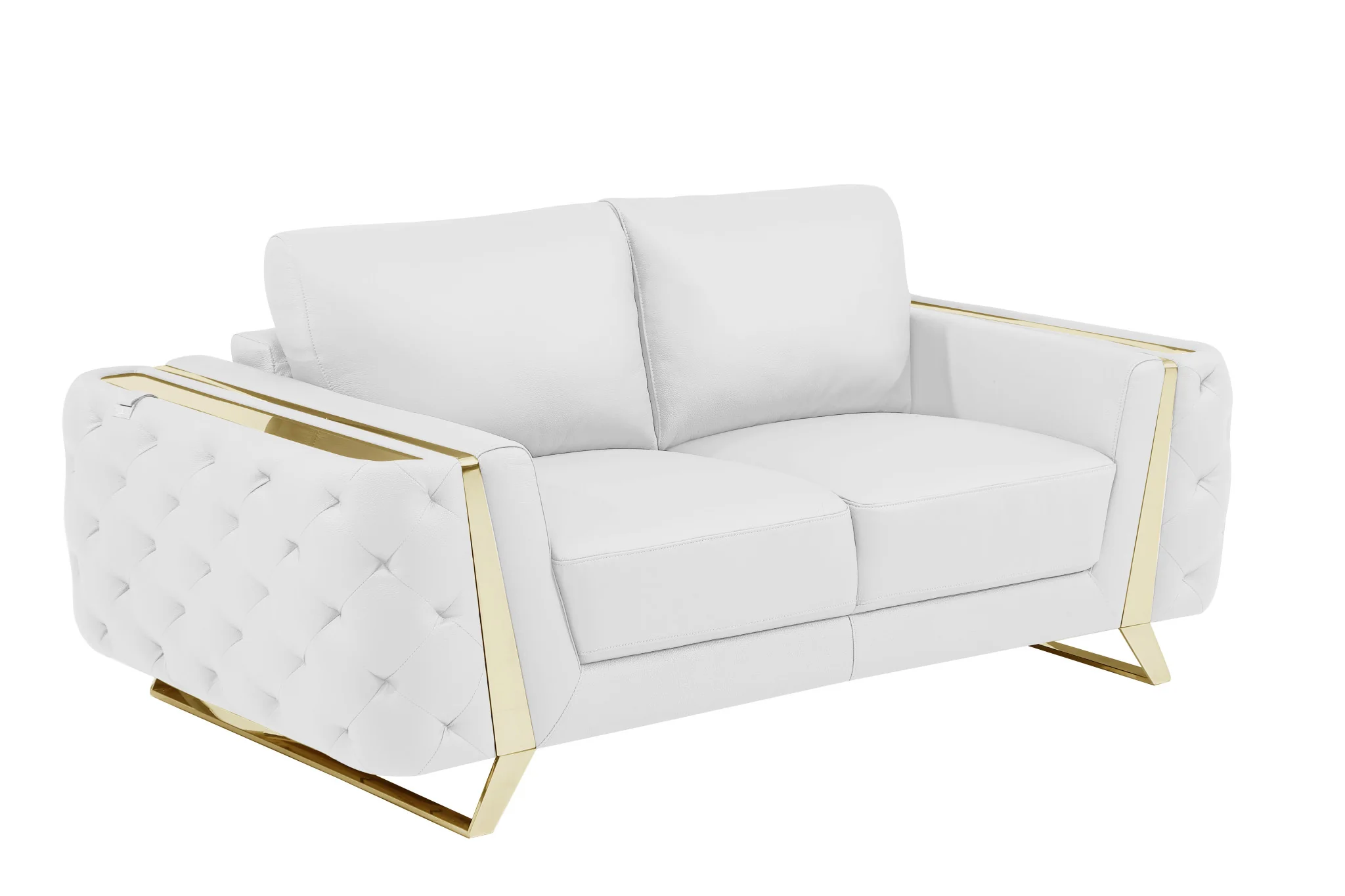 Three Piece White Genuine Leather Six Person Seating Set By Homeroots - Image 3