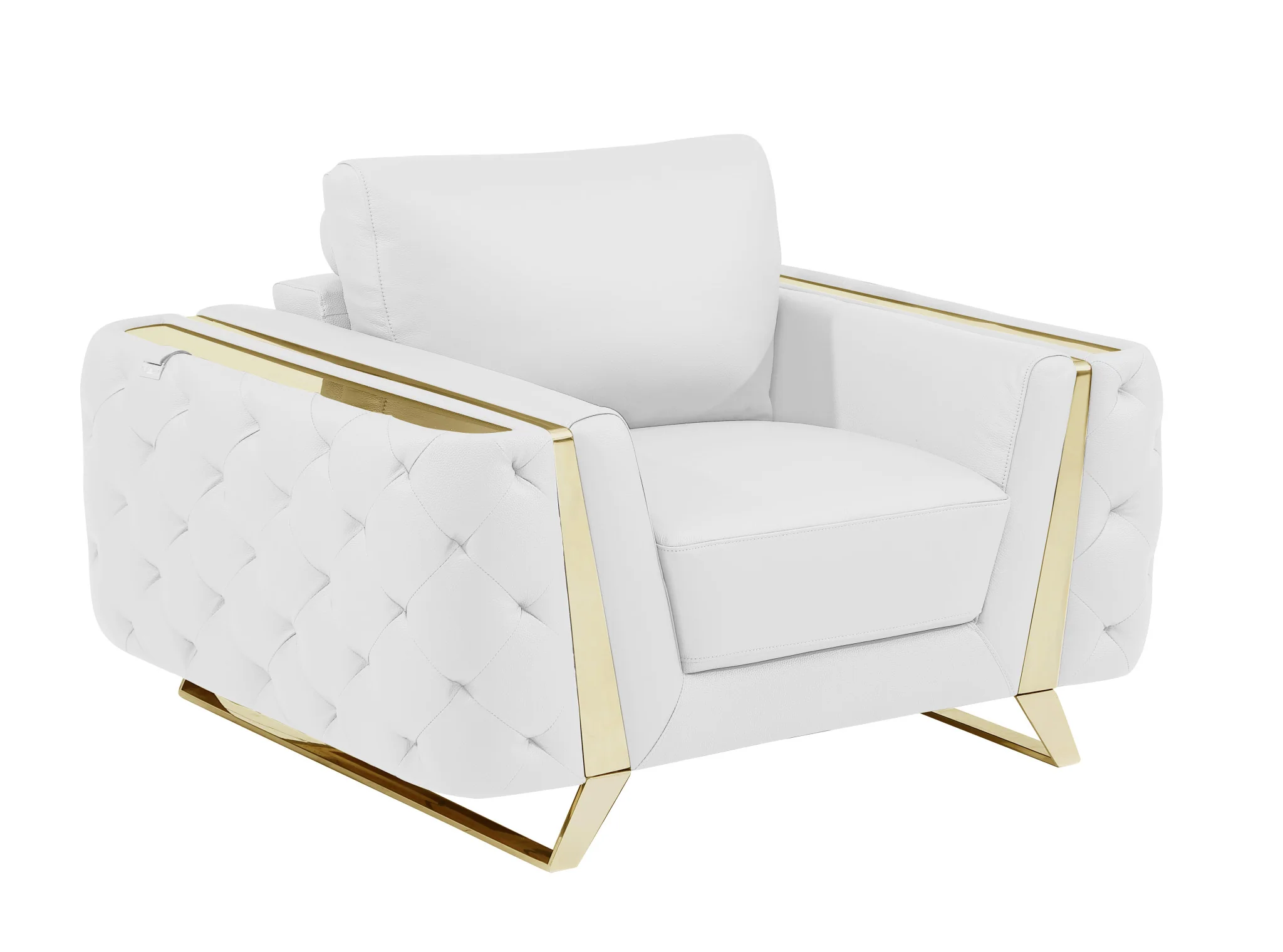 Three Piece White Genuine Leather Six Person Seating Set By Homeroots - Image 5