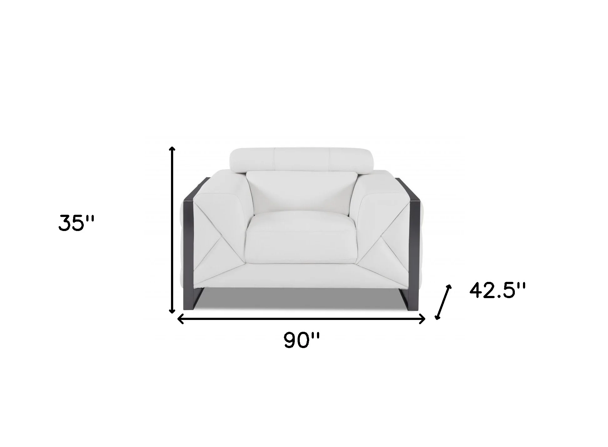 Three Piece White Italian Leather Six Person Seating Set By Homeroots - Image 7