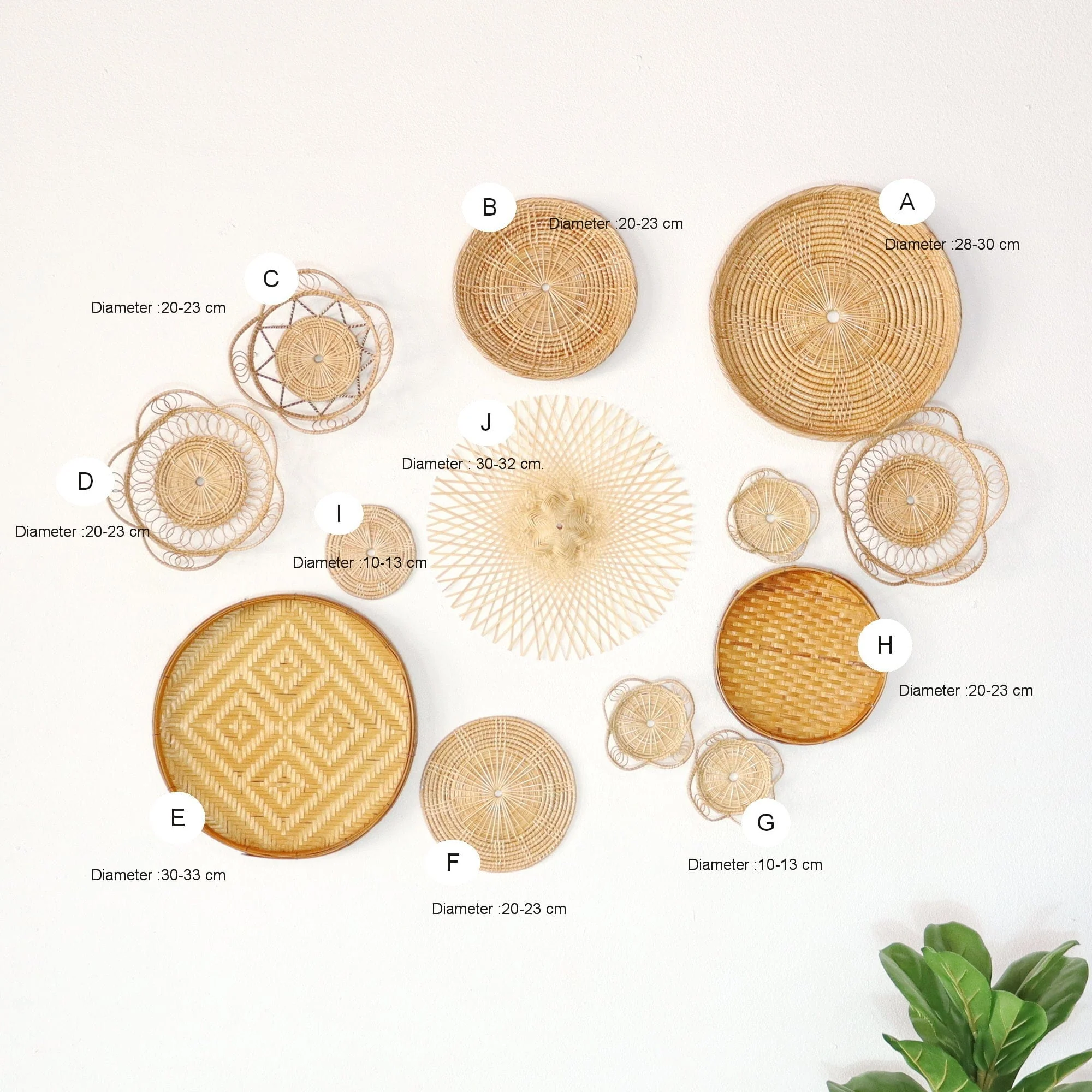 Ti Sa Ta - Wall Hanging DeCor Set Of 13 By Thaihome - Image 2