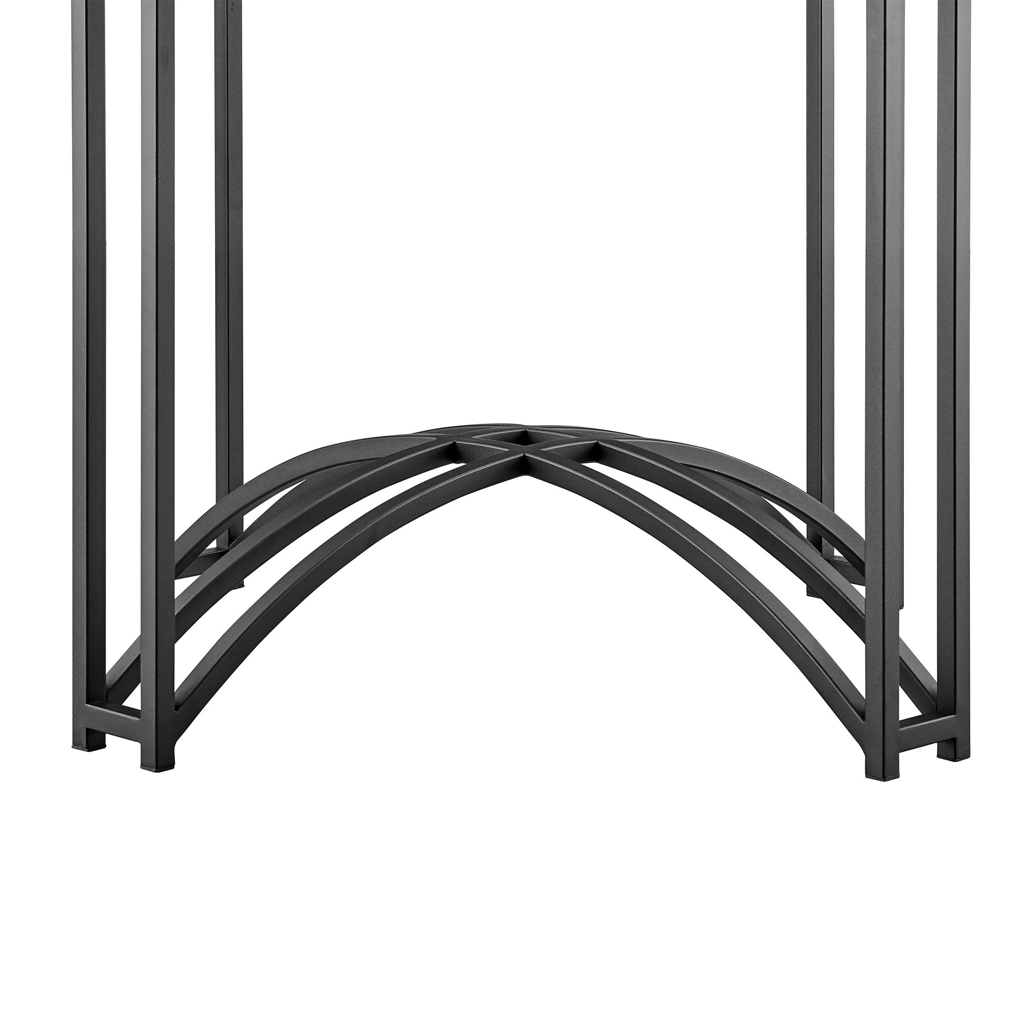 Tibet Contemporary Round Glass Dining Table with Matte Black Iron Base By Armen Living - Image 7