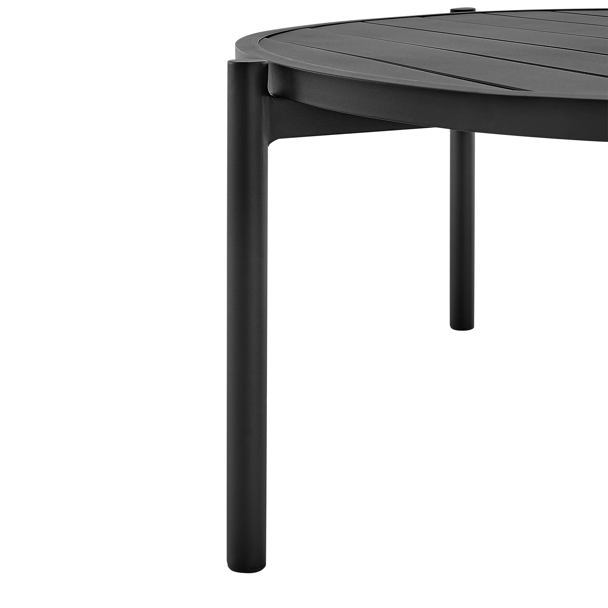 Tiffany Outdoor Patio Ruond Coffee Table in Black Aluminum By Armen Living - Image 4
