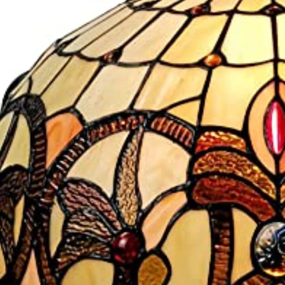 Tiffany Style Stained Glass Two Light Glass Dimmable Ceiling Light By Homeroots - Image 4