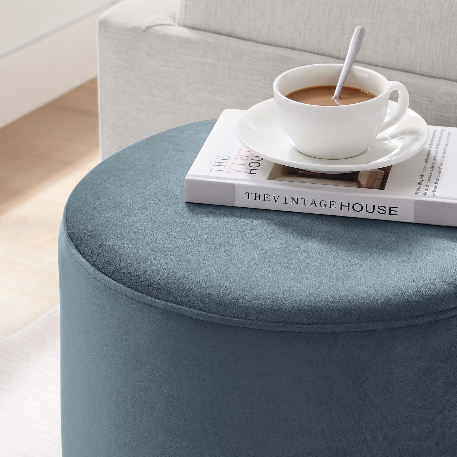 Tilden 16" Round Performance Velvet Upholstered Ottoman By Modway - EEI-6652 - Image 12