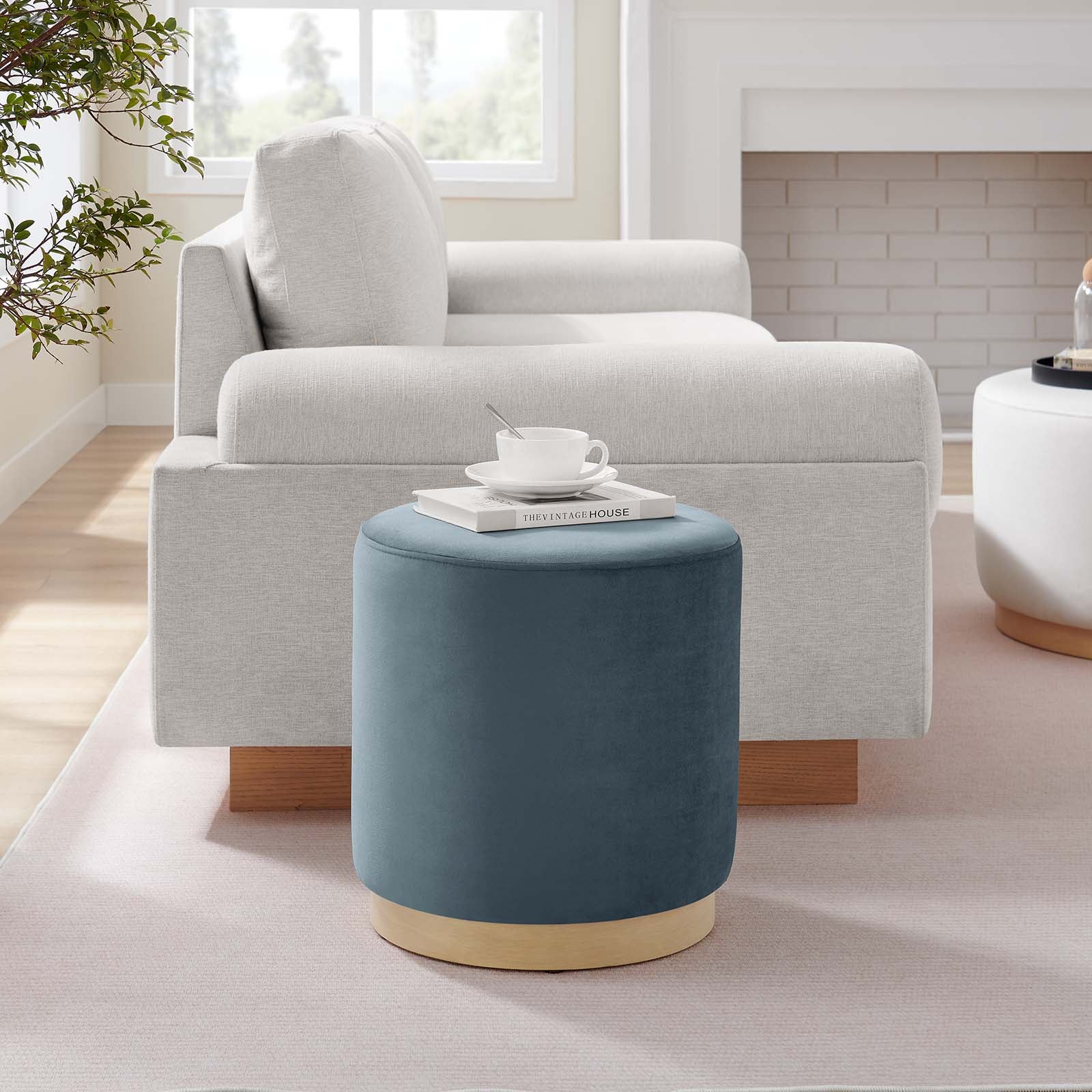 Tilden 16" Round Performance Velvet Upholstered Ottoman By Modway - EEI-6652 - Image 15