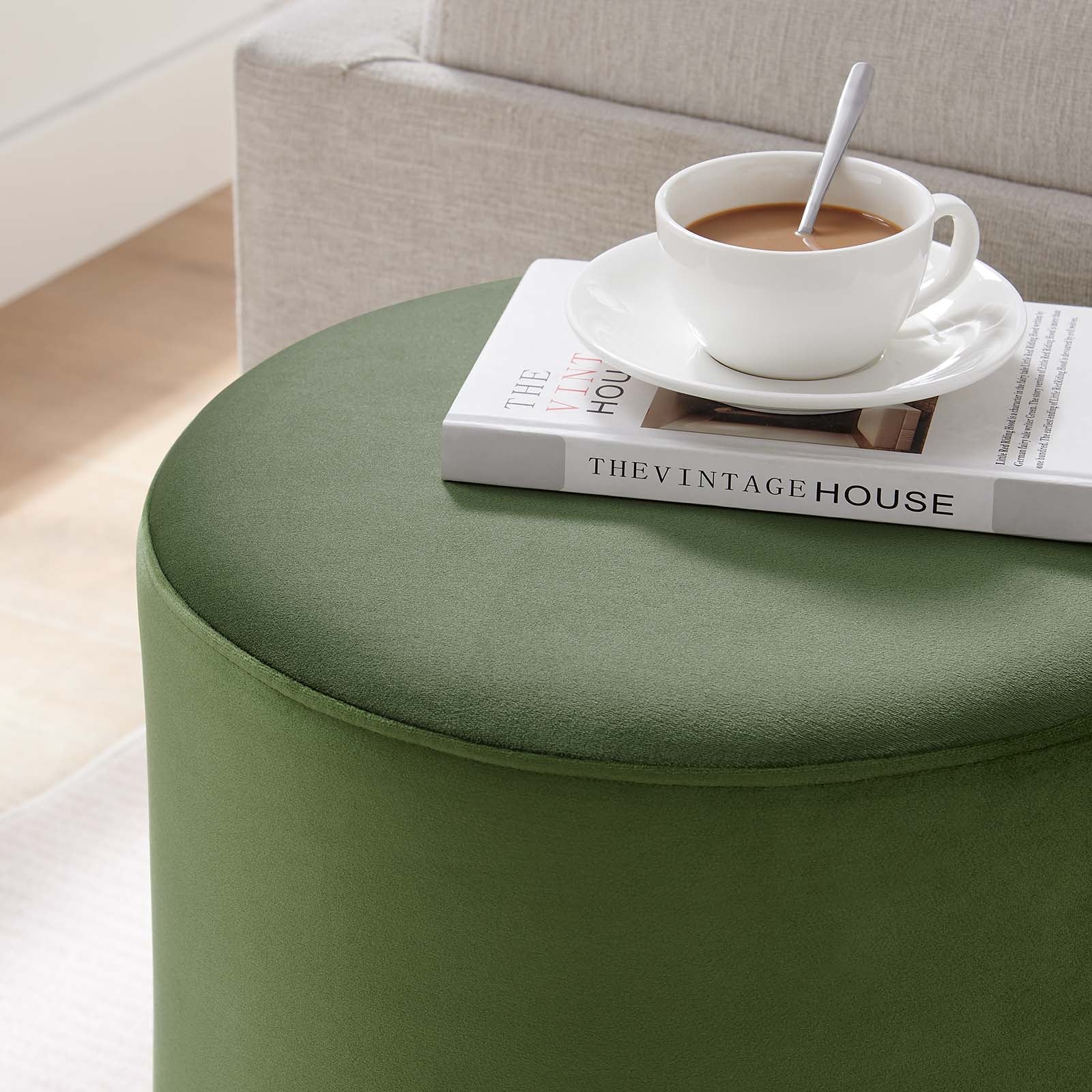 Tilden 16" Round Performance Velvet Upholstered Ottoman By Modway - EEI-6652 - Image 20
