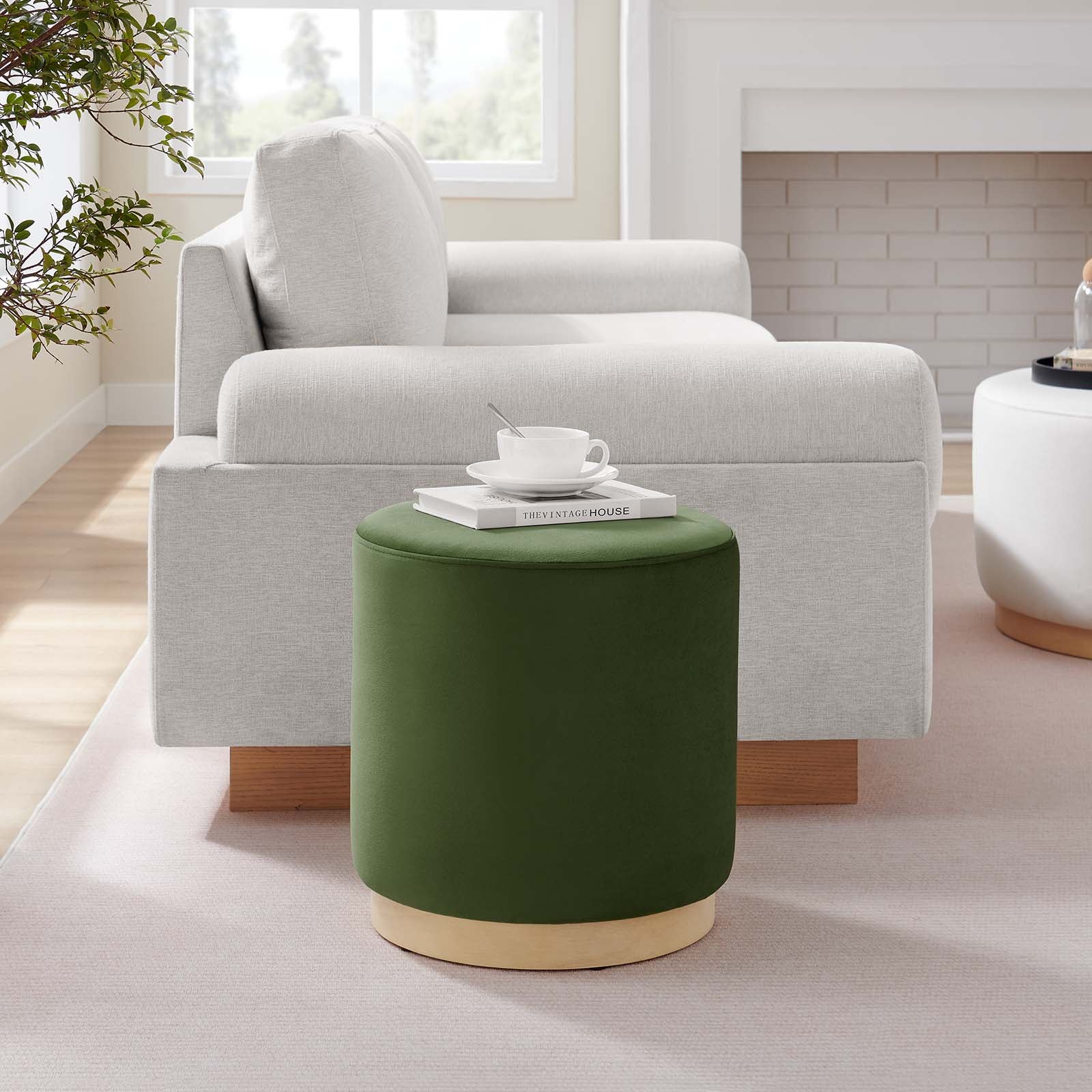 Tilden 16" Round Performance Velvet Upholstered Ottoman By Modway - EEI-6652 - Image 23