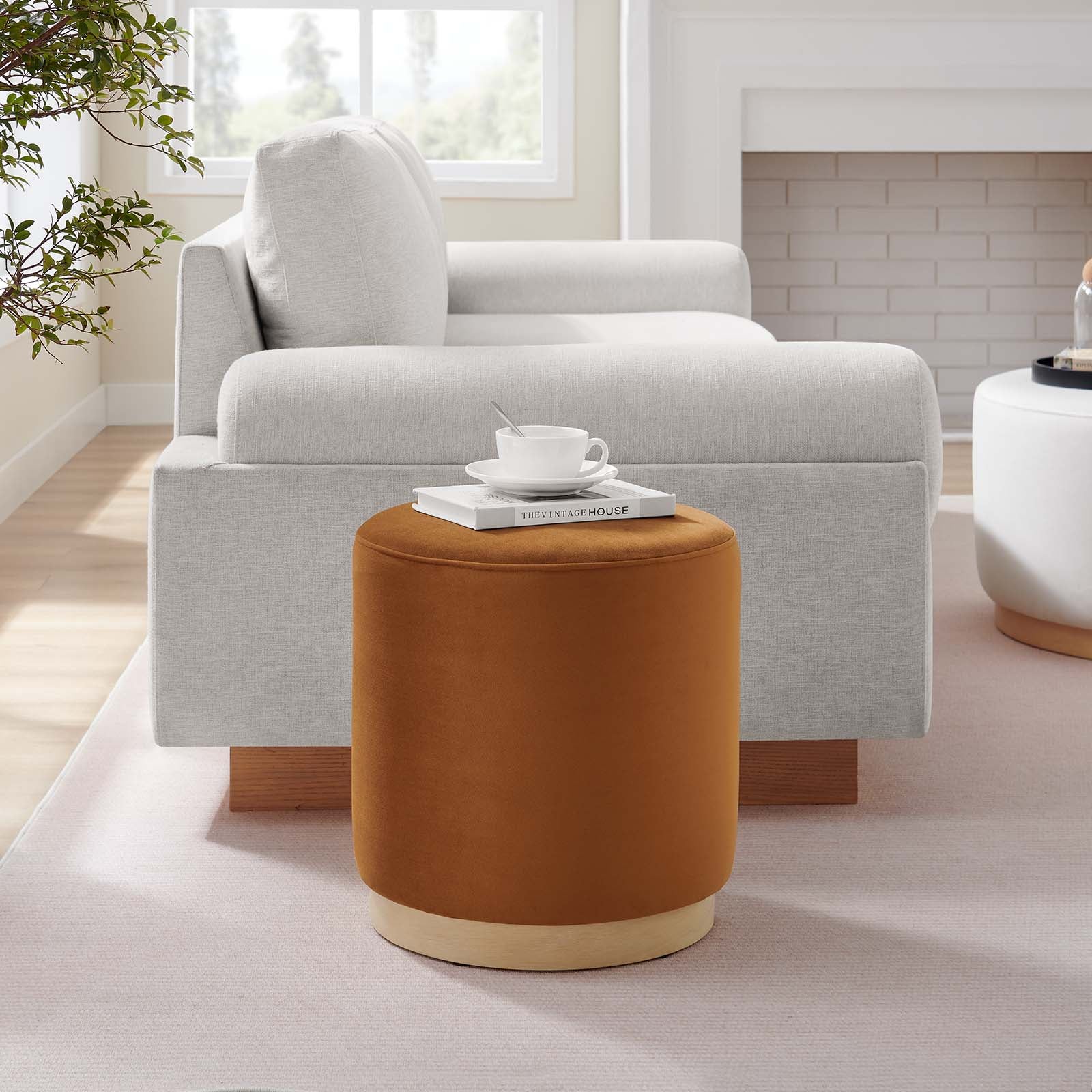 Tilden 16" Round Performance Velvet Upholstered Ottoman By Modway - EEI-6652 - Image 31