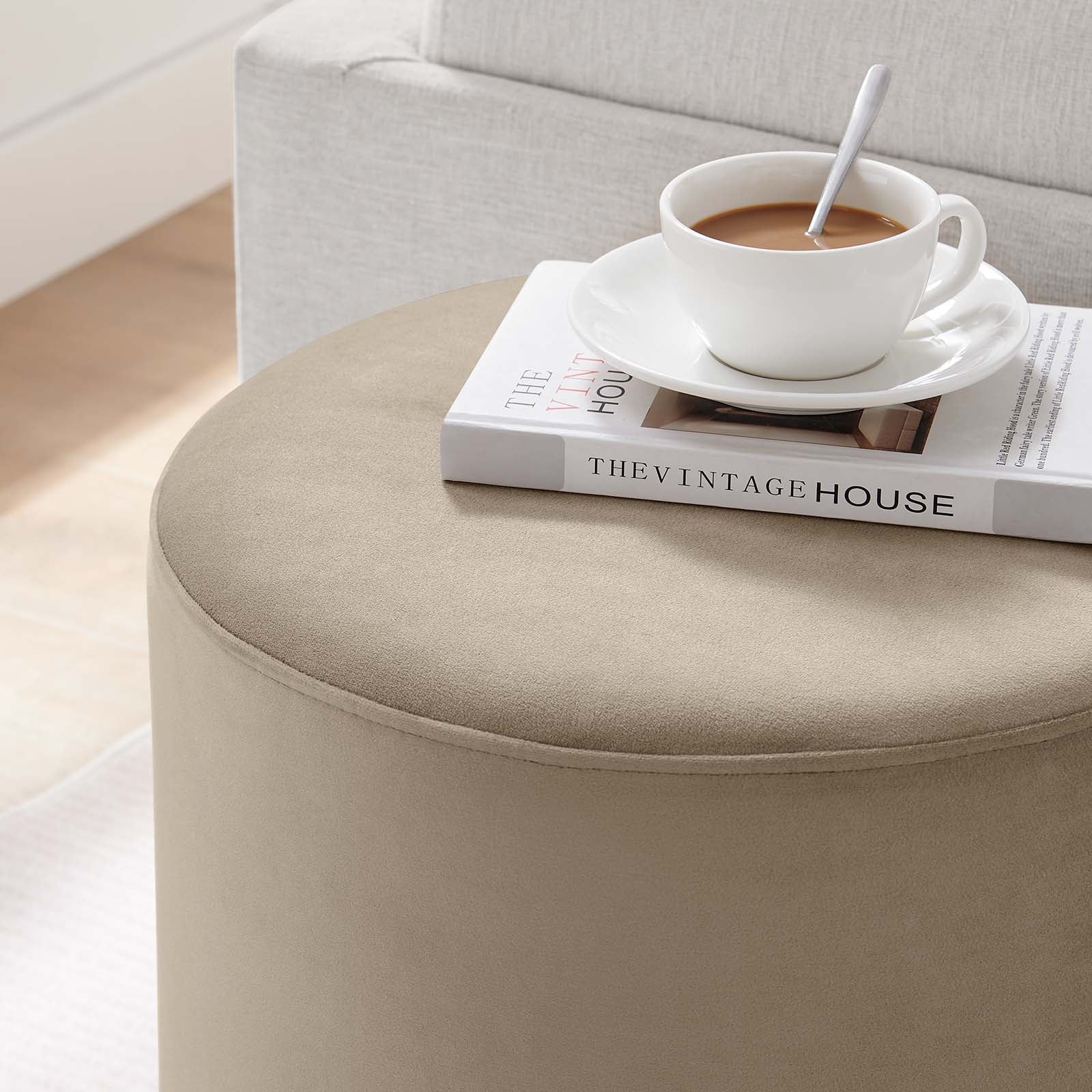 Tilden 16" Round Performance Velvet Upholstered Ottoman By Modway - EEI-6652 - Image 36