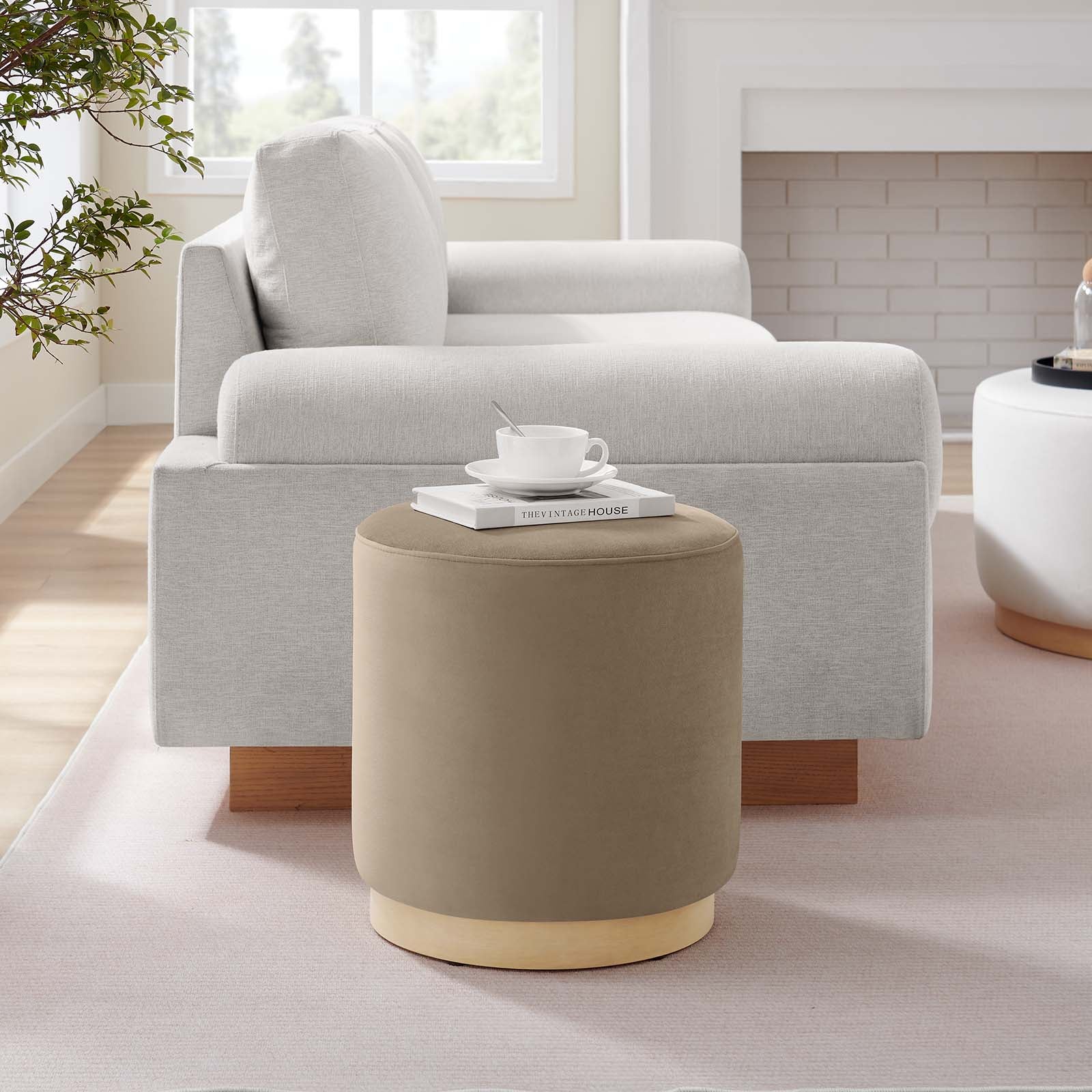 Tilden 16" Round Performance Velvet Upholstered Ottoman By Modway - EEI-6652 - Image 39