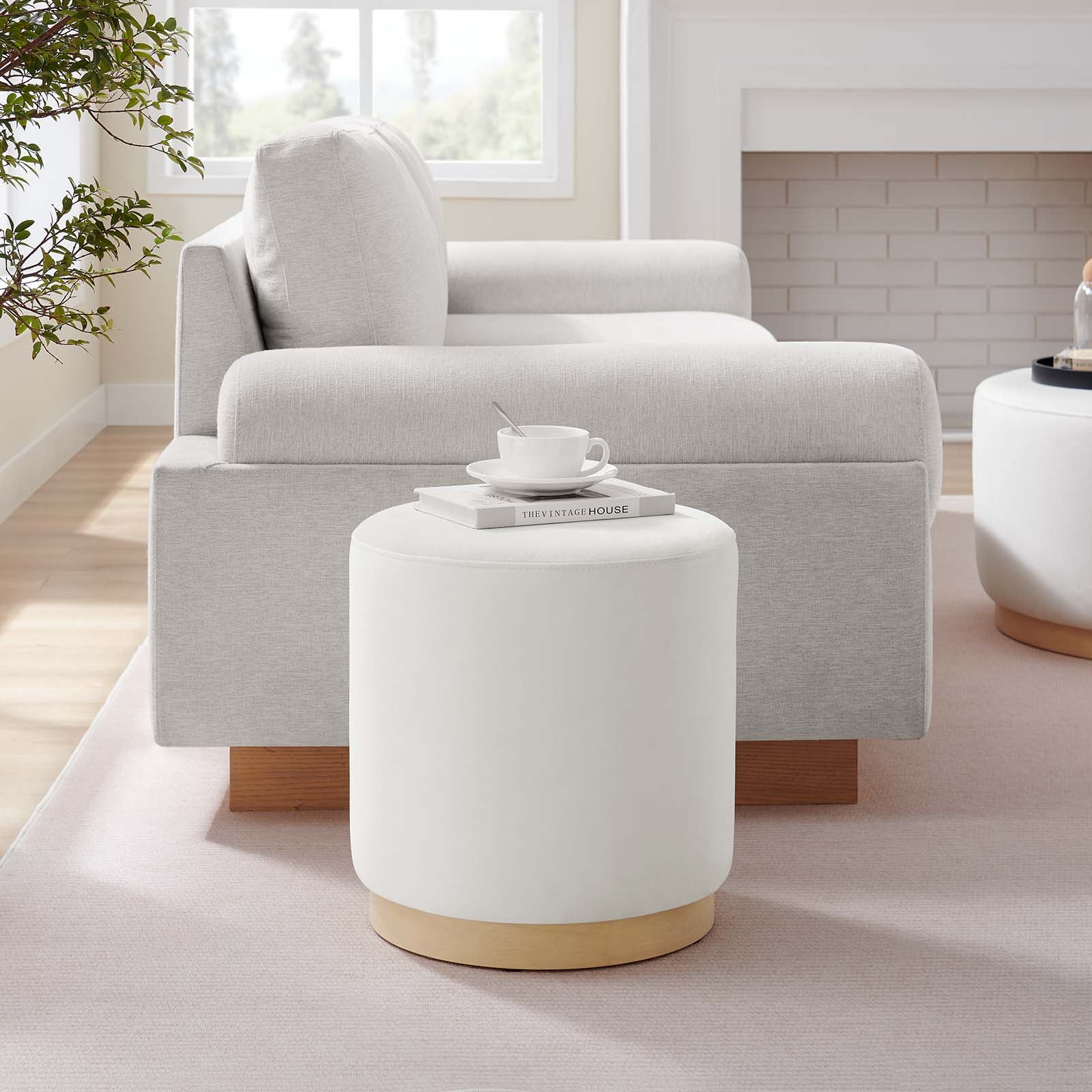 Tilden 16" Round Performance Velvet Upholstered Ottoman By Modway - EEI-6652 - Image 8