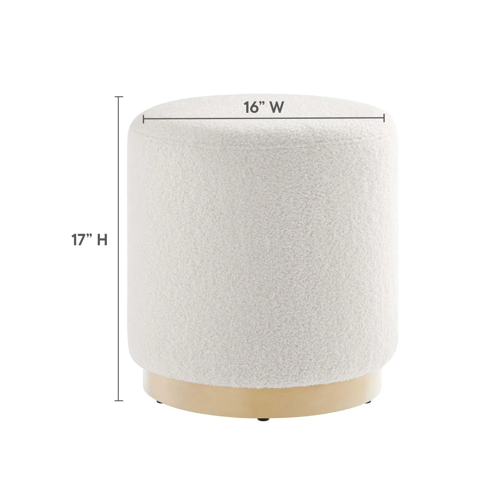 Tilden 16" Round Sherpa Upholstered Ottoman By Modway - EEI-6653 - Image 14