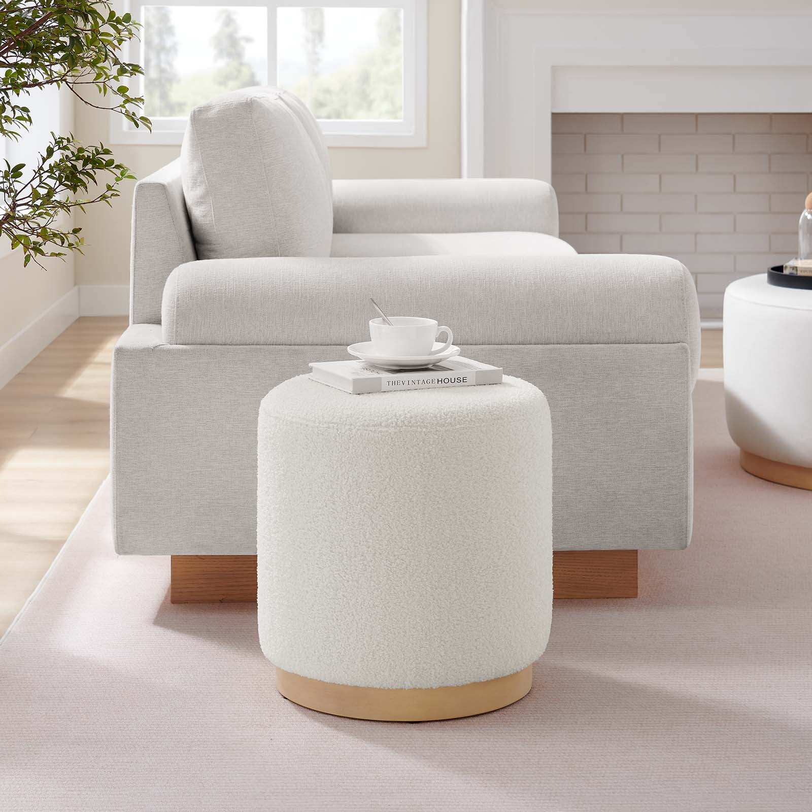 Tilden 16" Round Sherpa Upholstered Ottoman By Modway - EEI-6653 - Image 15