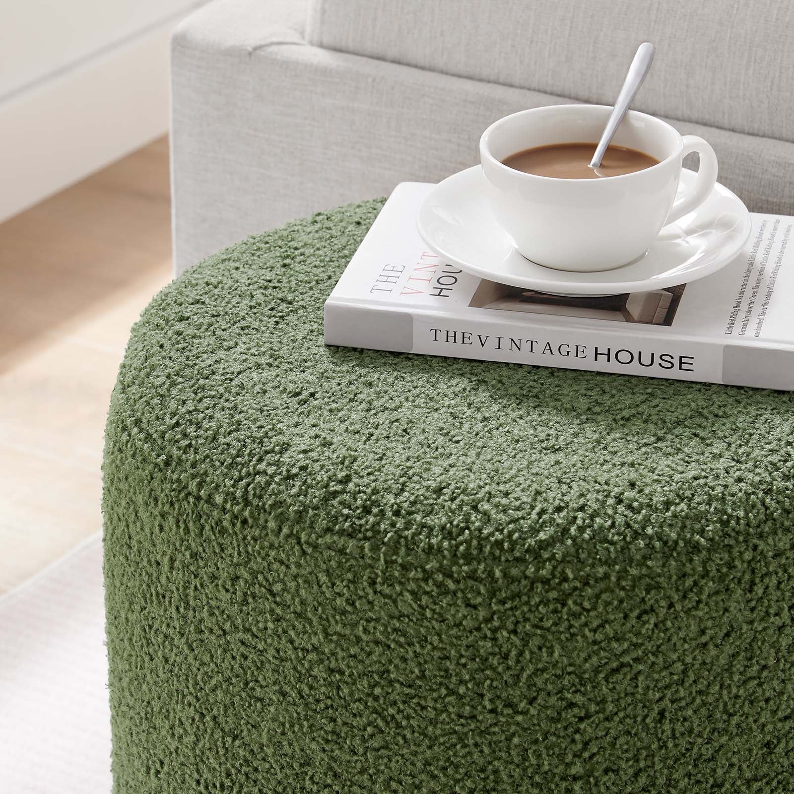 Tilden 16" Round Sherpa Upholstered Ottoman By Modway - EEI-6653 - Image 20