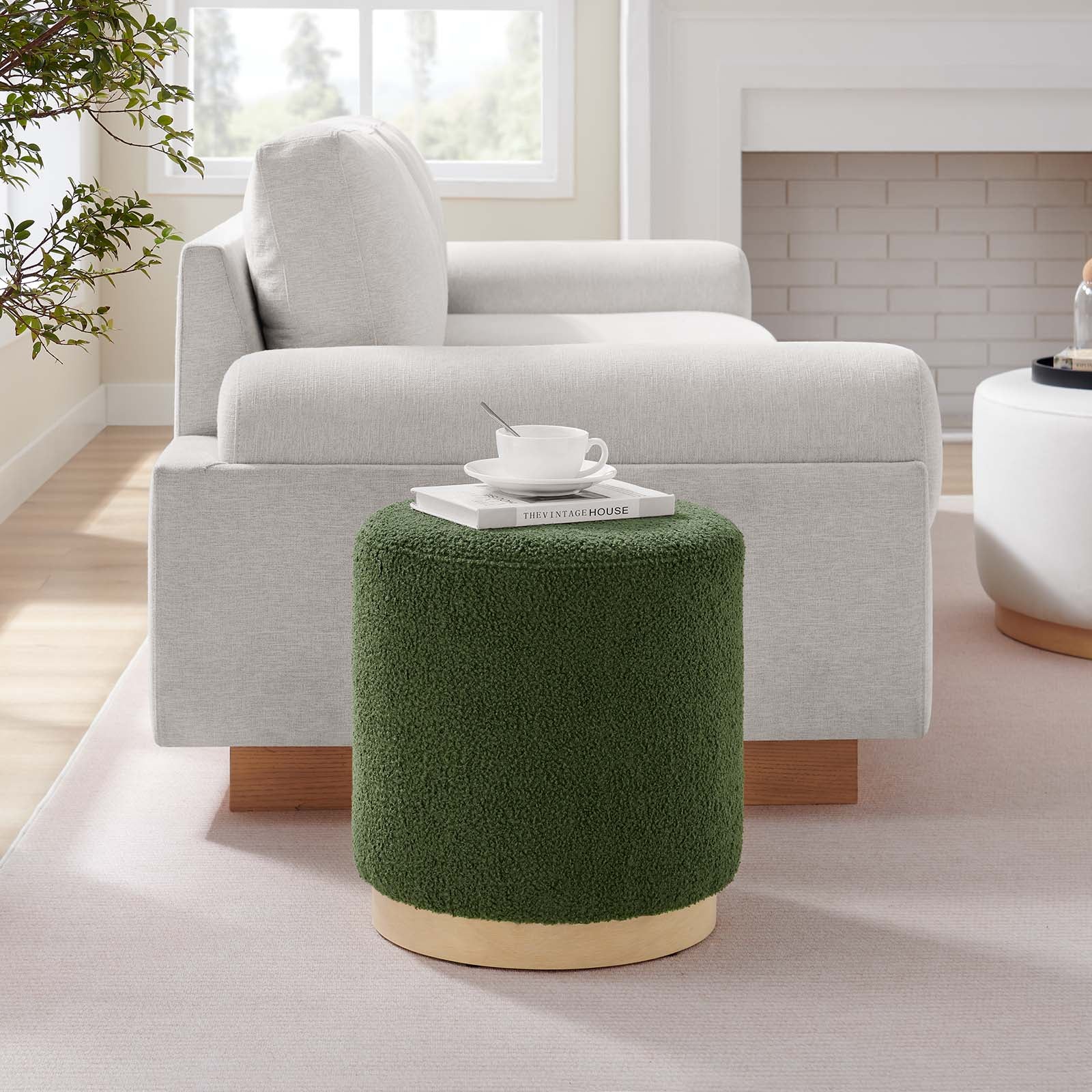 Tilden 16" Round Sherpa Upholstered Ottoman By Modway - EEI-6653 - Image 23