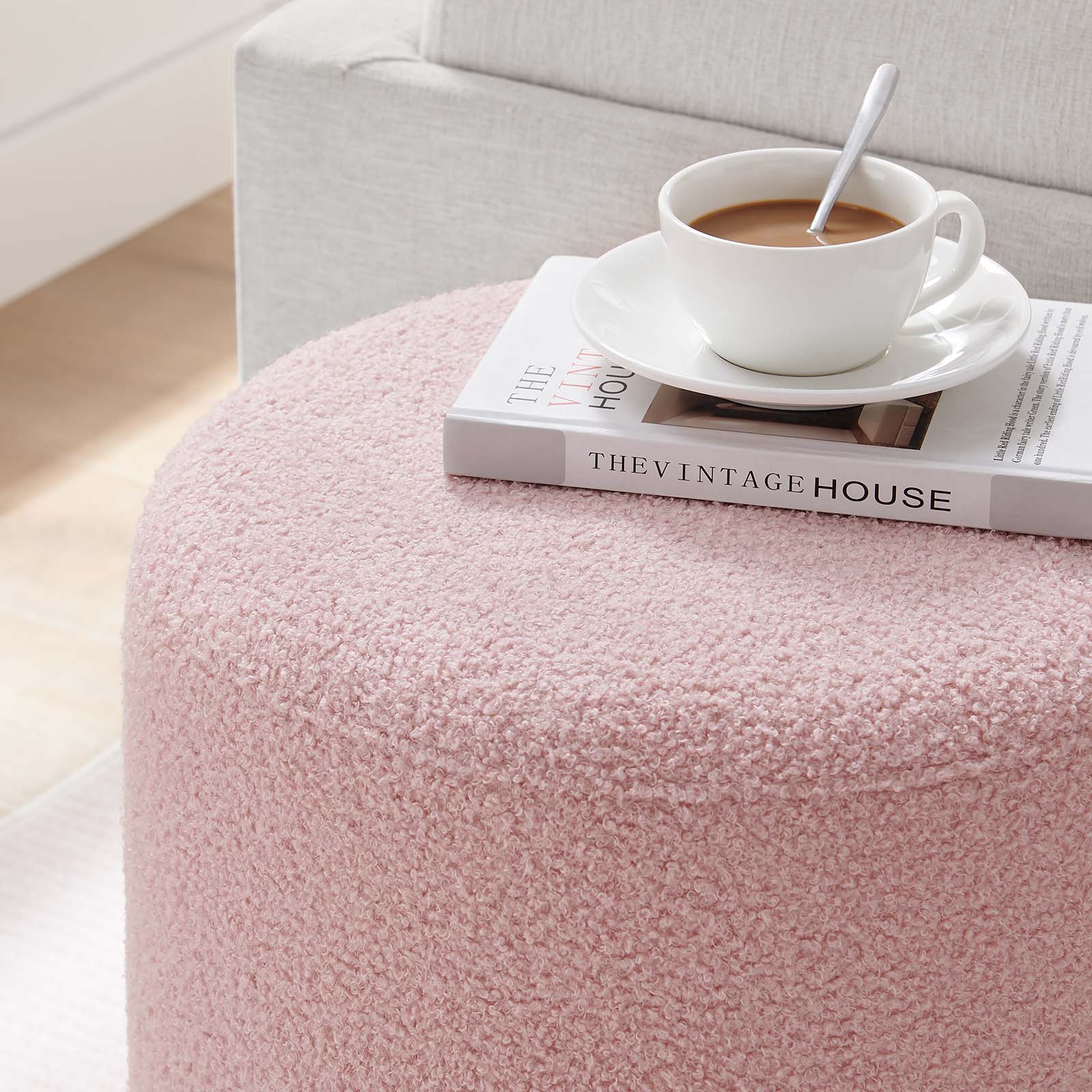 Tilden 16" Round Sherpa Upholstered Ottoman By Modway - EEI-6653 - Image 5