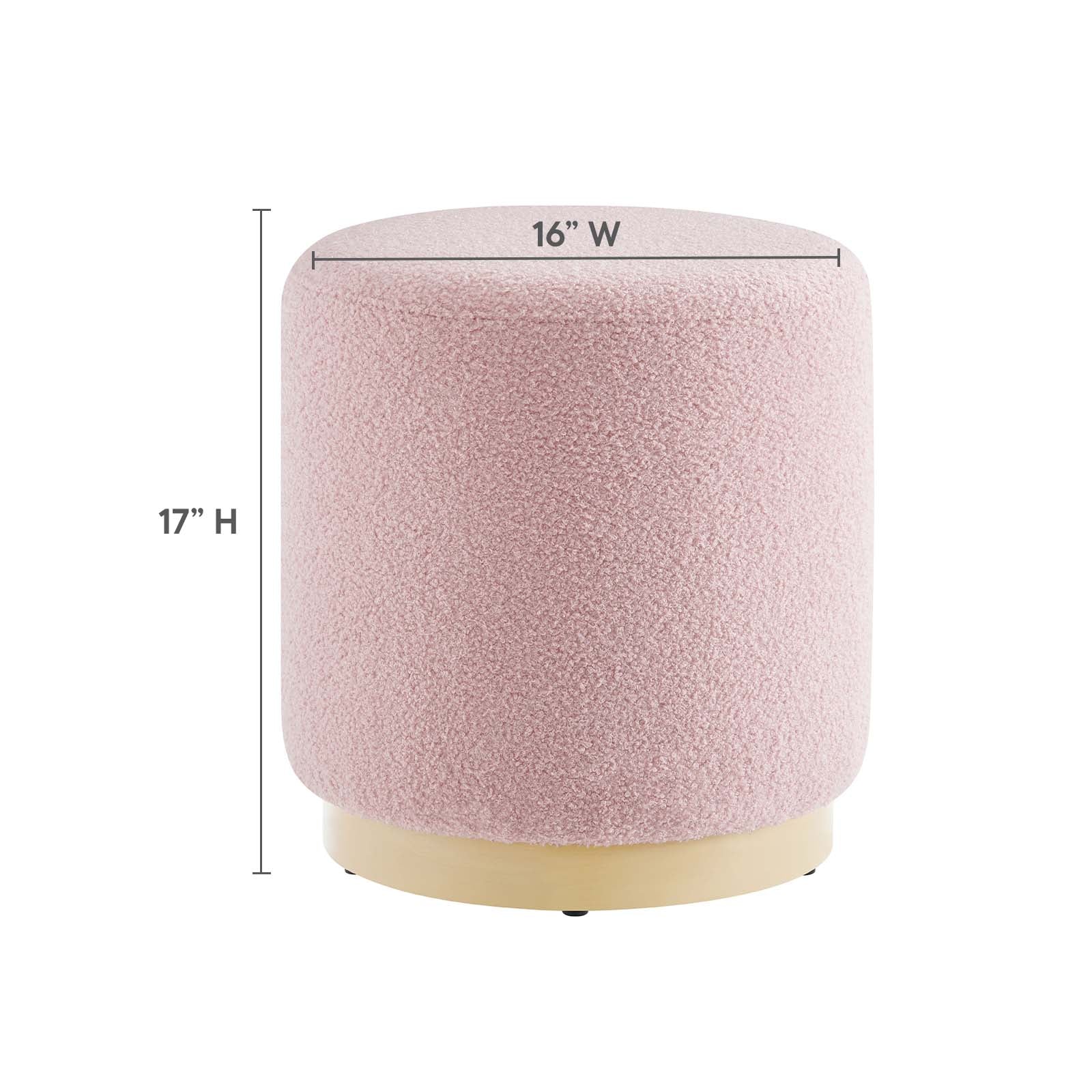 Tilden 16" Round Sherpa Upholstered Ottoman By Modway - EEI-6653 - Image 7