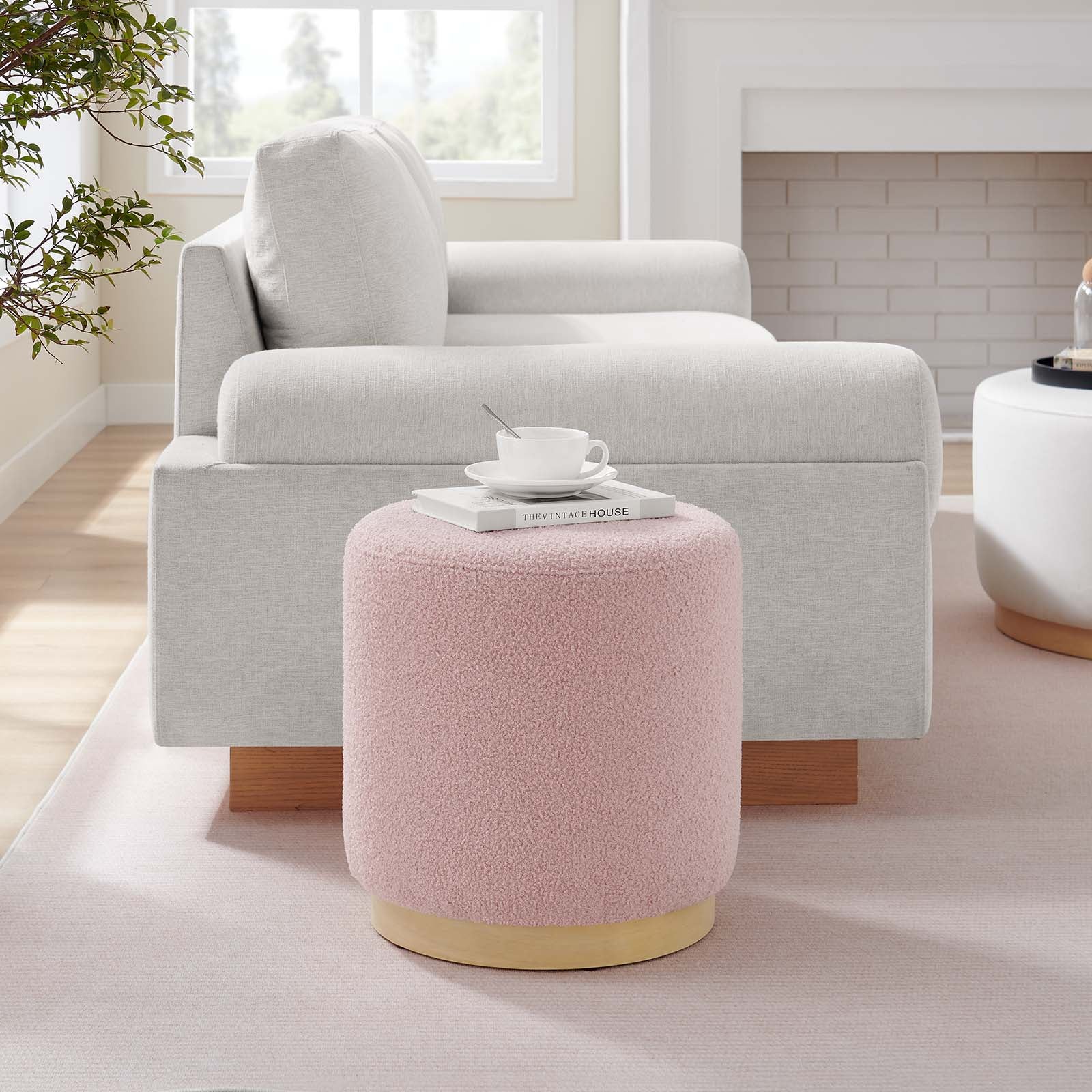 Tilden 16" Round Sherpa Upholstered Ottoman By Modway - EEI-6653 - Image 8