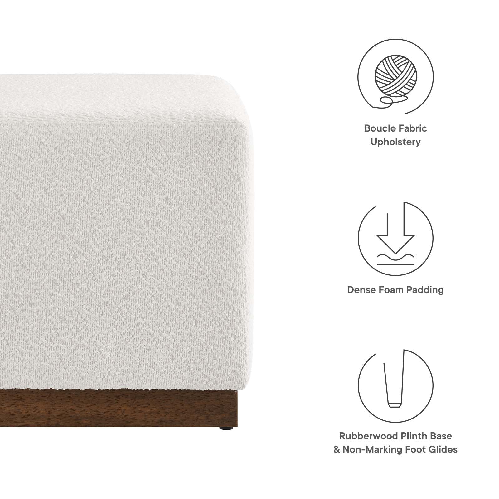 Tilden 17" Square Boucle Upholstered Ottoman By Modway - EEI-6641 - Image 7