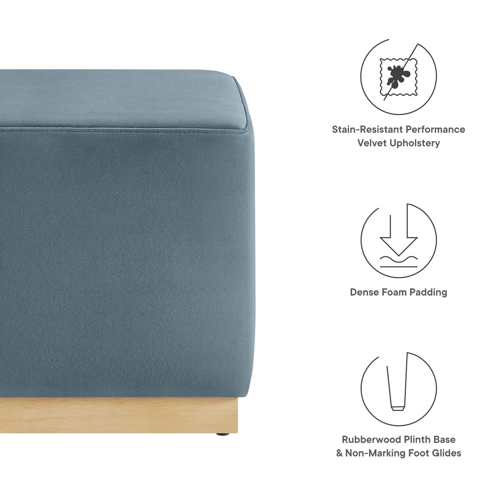 Tilden 17" Square Performance Velvet Upholstered Ottoman By Modway - EEI-6640 - Image 14