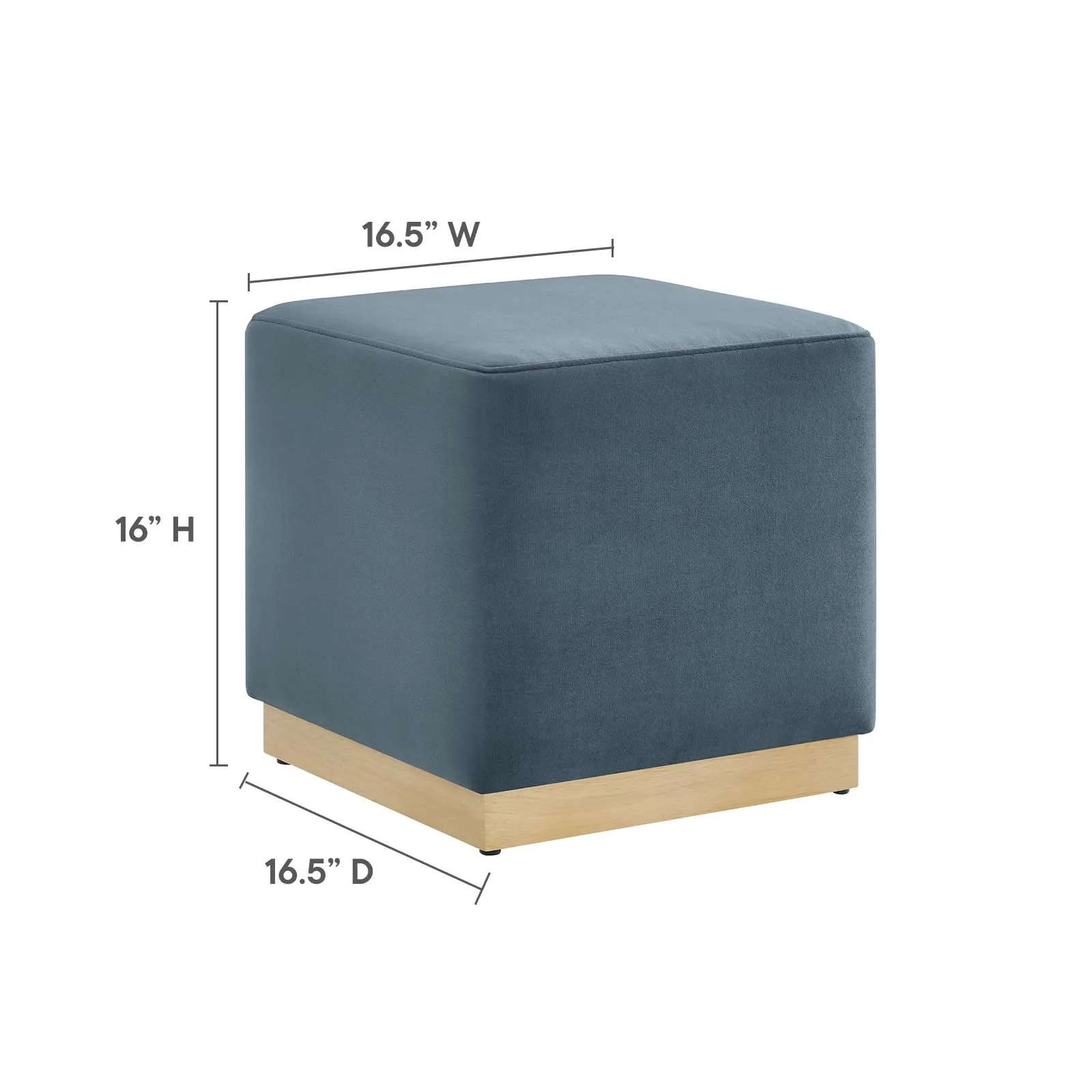 Tilden 17" Square Performance Velvet Upholstered Ottoman By Modway - EEI-6640 - Image 15