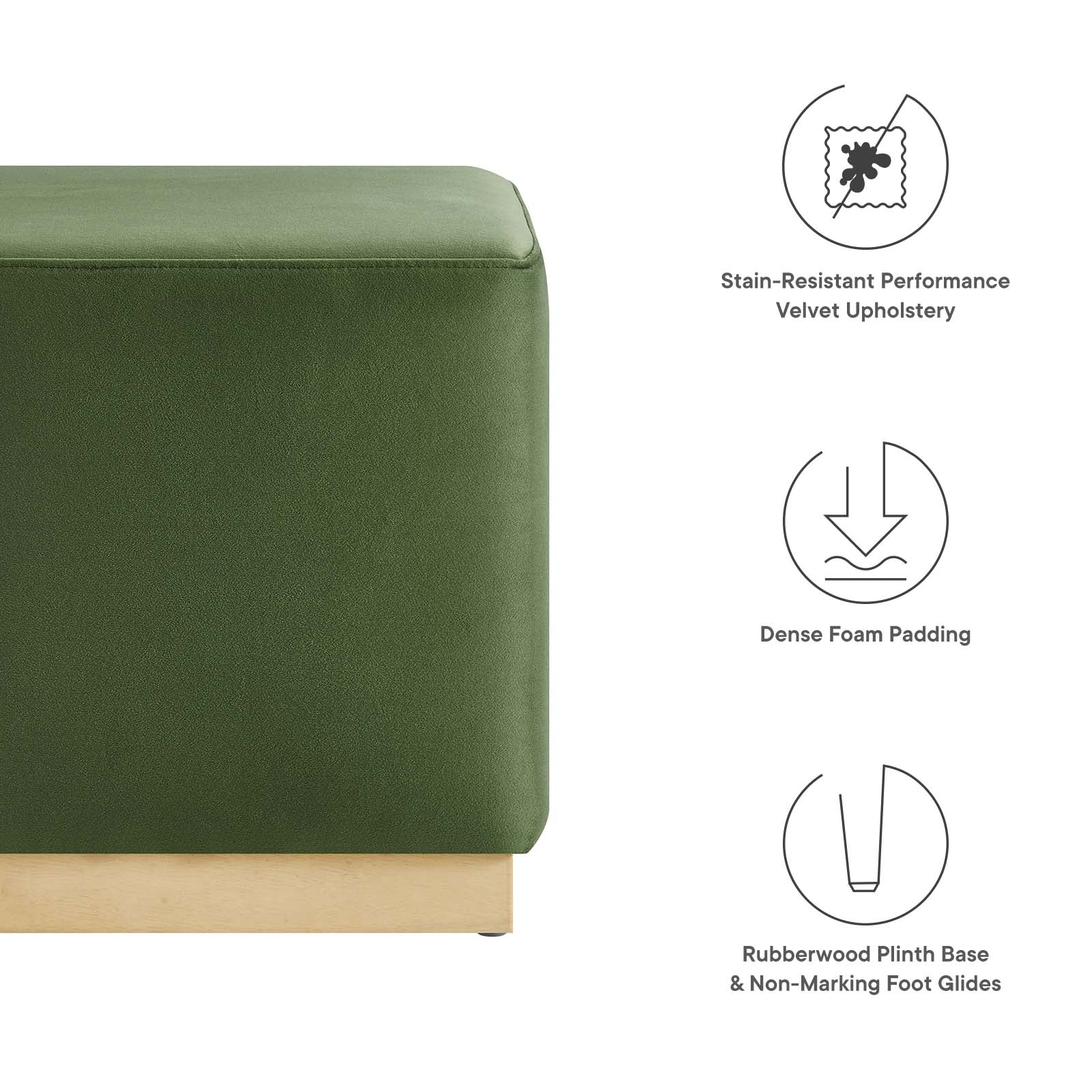 Tilden 17" Square Performance Velvet Upholstered Ottoman By Modway - EEI-6640 - Image 22