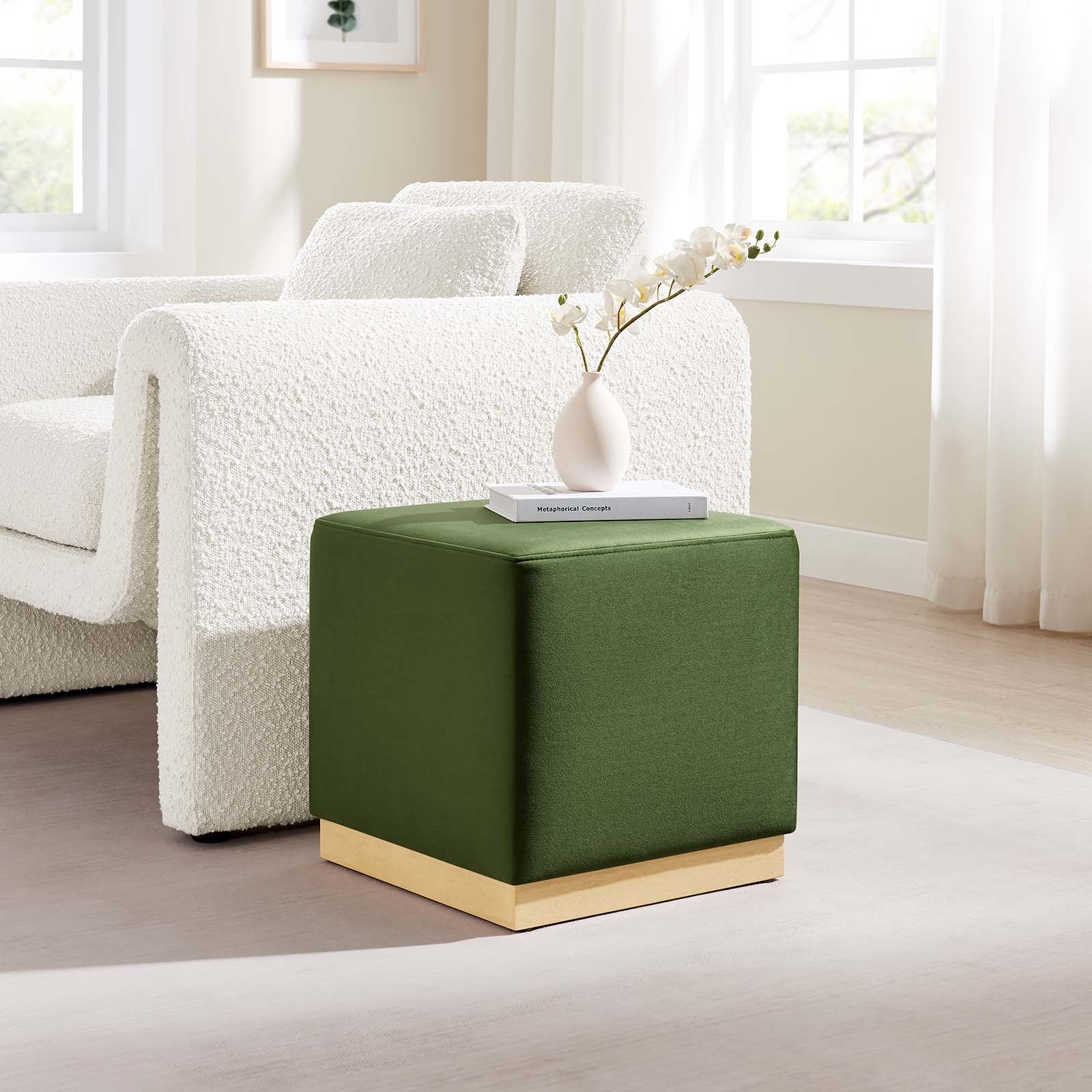 Tilden 17" Square Performance Velvet Upholstered Ottoman By Modway - EEI-6640 - Image 24