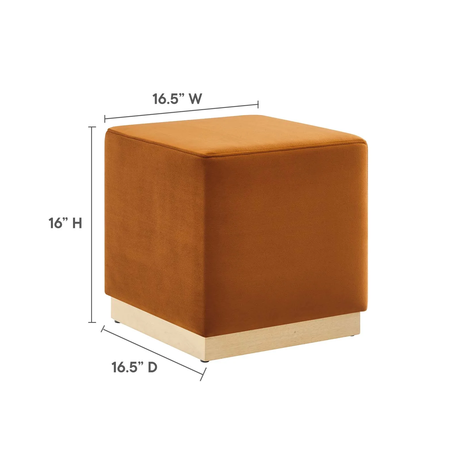 Tilden 17" Square Performance Velvet Upholstered Ottoman By Modway - EEI-6640 - Image 31