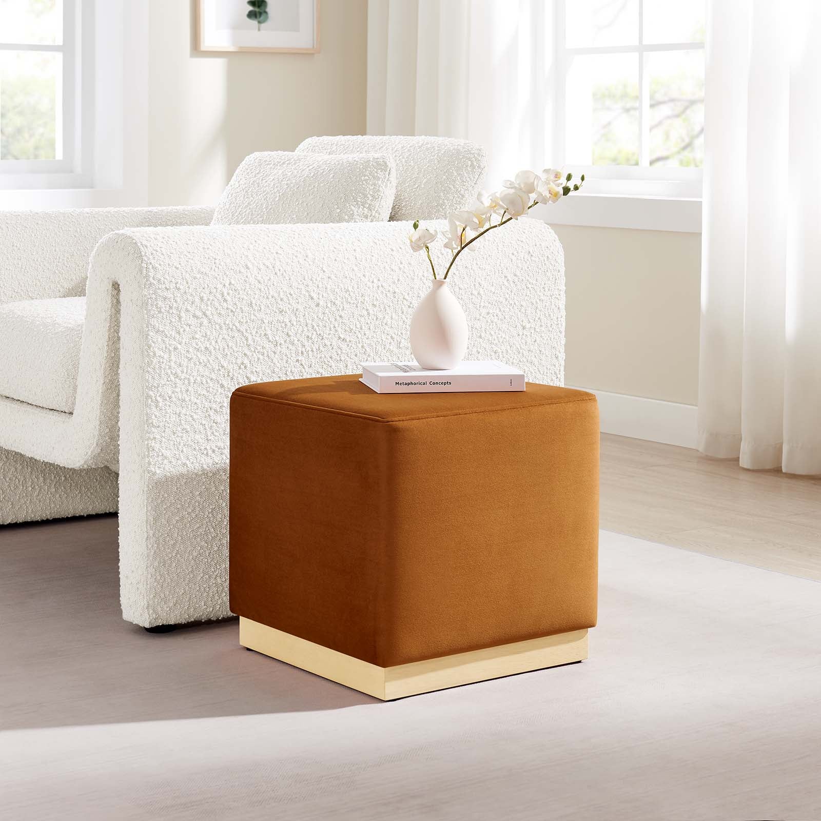 Tilden 17" Square Performance Velvet Upholstered Ottoman By Modway - EEI-6640 - Image 32