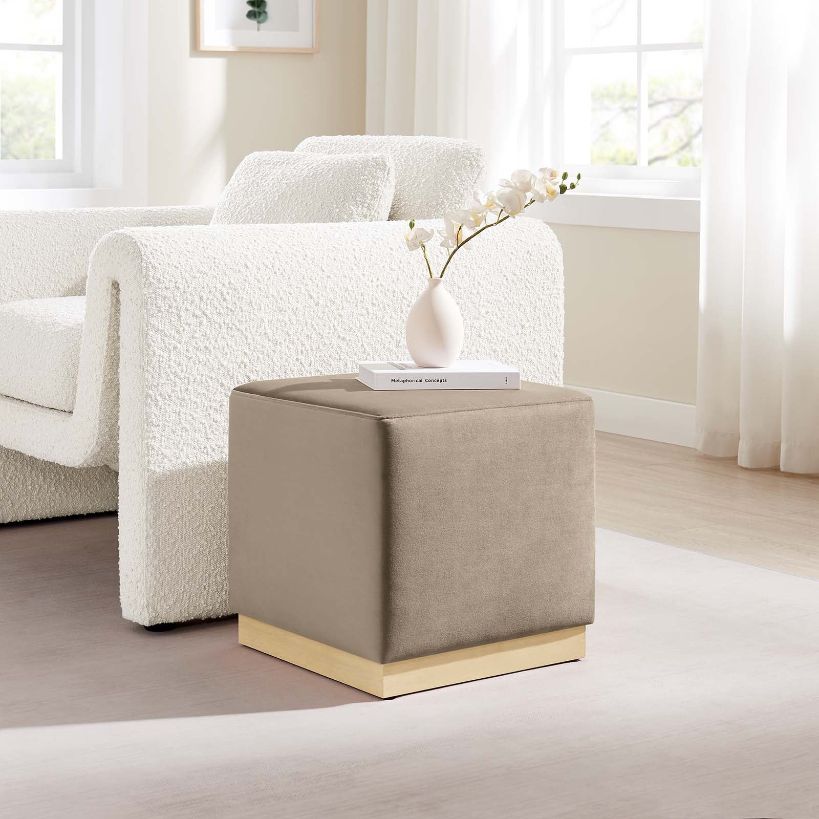 Tilden 17" Square Performance Velvet Upholstered Ottoman By Modway - EEI-6640 - Image 40