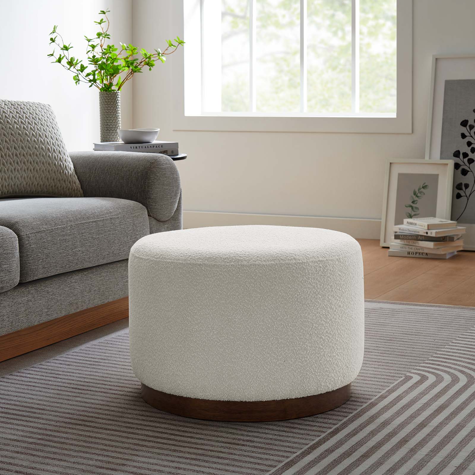 Tilden Large 23" Round Boucle Upholstered Upholstered Ottoman By Modway - EEI-6683 - Image 8