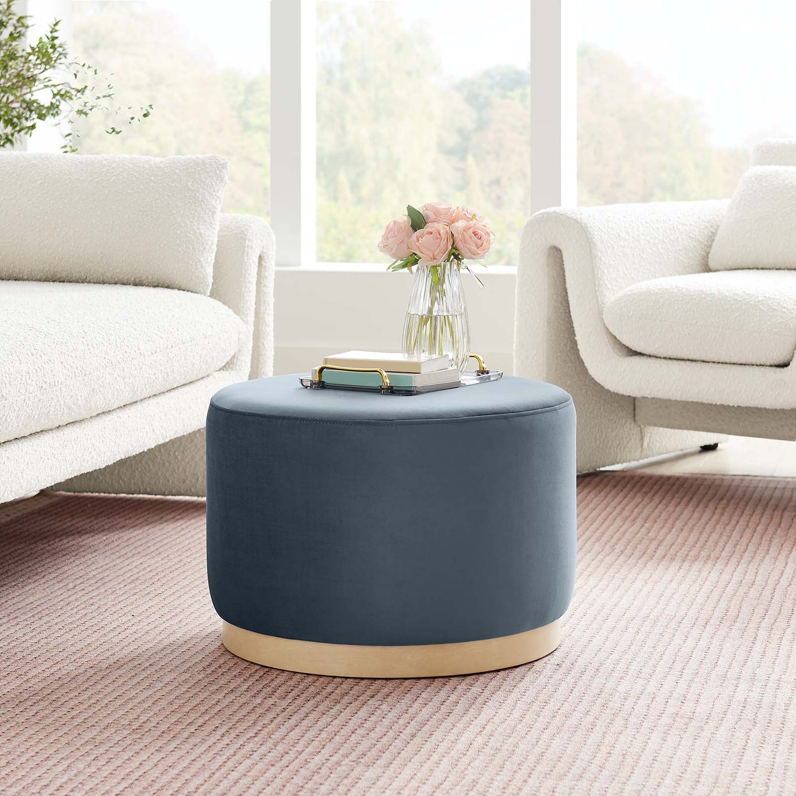 Tilden Large 23" Round Performance Velvet Upholstered Ottoman By Modway - EEI-6646 - Image 15