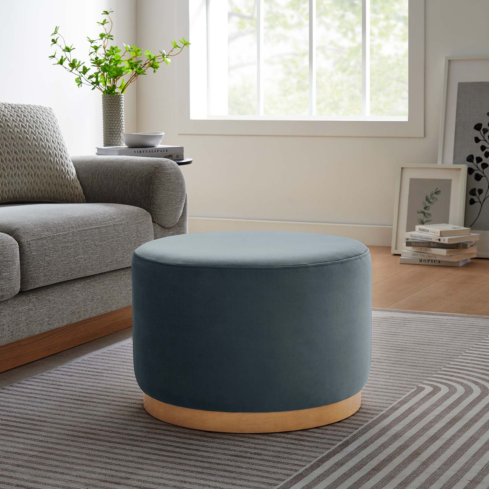 Tilden Large 23" Round Performance Velvet Upholstered Ottoman By Modway - EEI-6646 - Image 16
