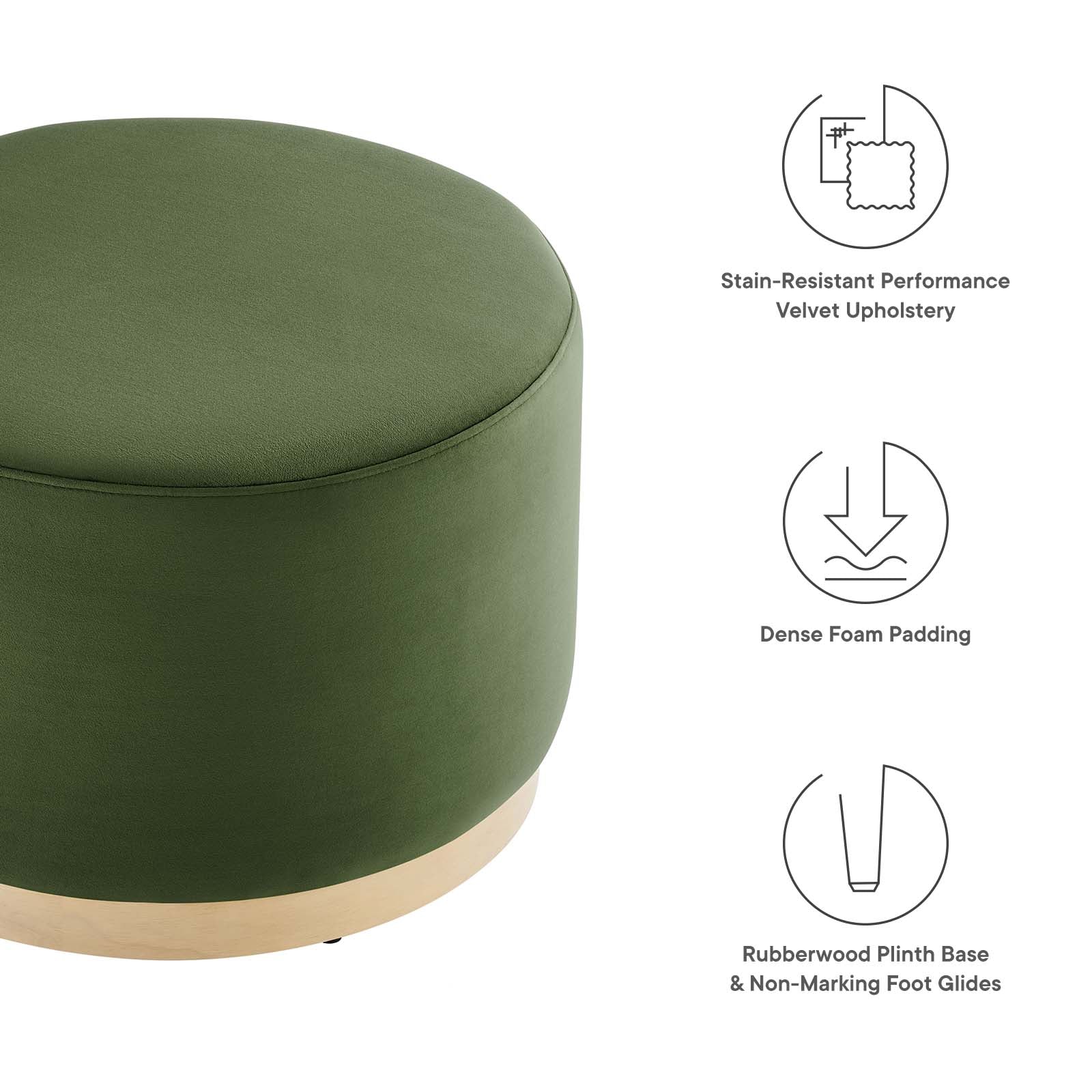 Tilden Large 23" Round Performance Velvet Upholstered Ottoman By Modway - EEI-6646 - Image 21