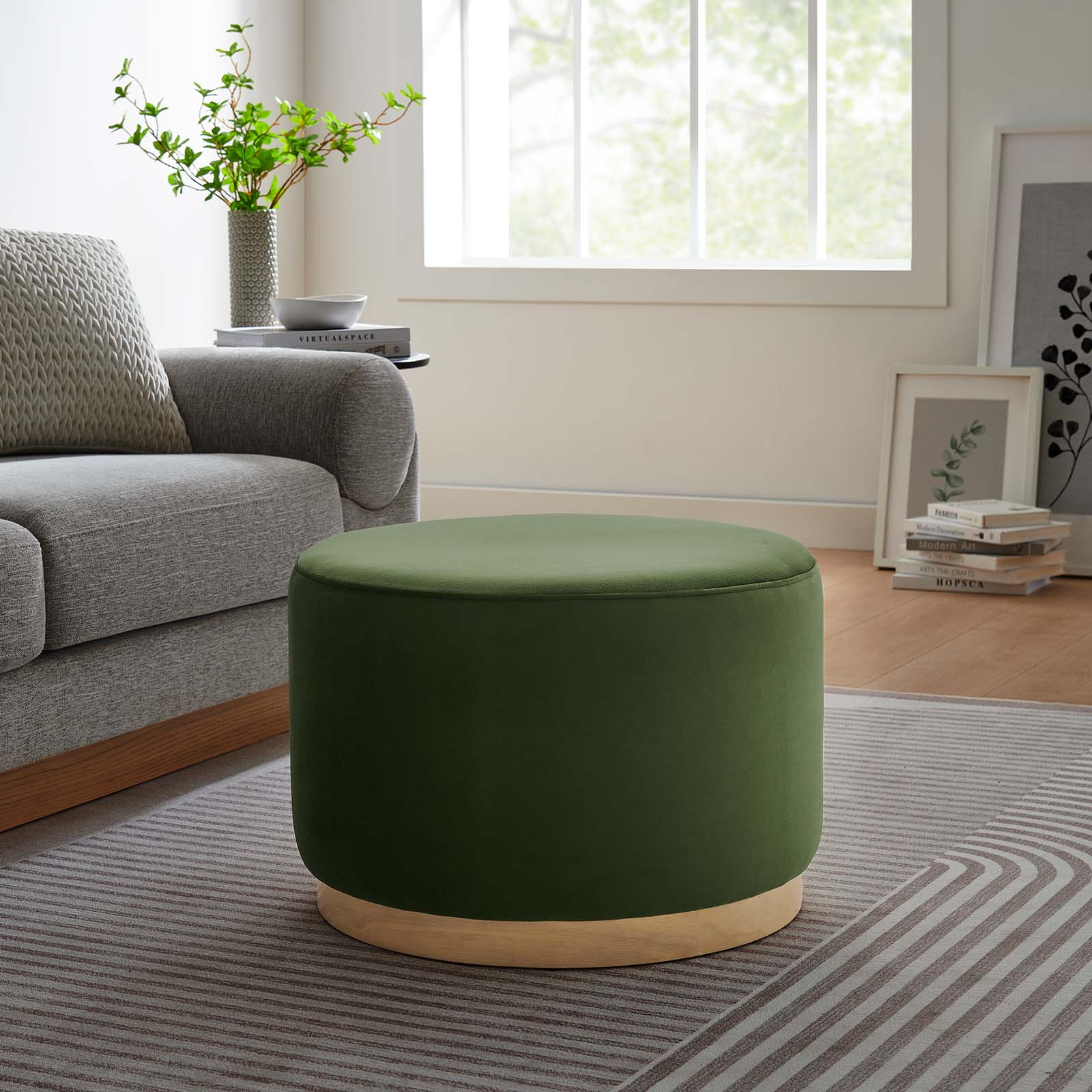 Tilden Large 23" Round Performance Velvet Upholstered Ottoman By Modway - EEI-6646 - Image 24