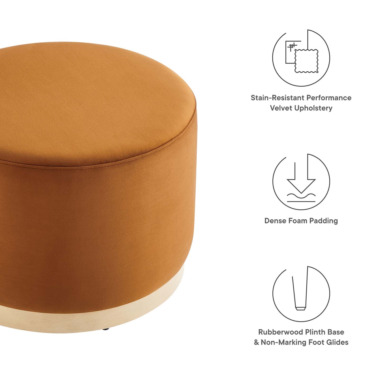 Tilden Large 23" Round Performance Velvet Upholstered Ottoman By Modway - EEI-6646 - Image 29