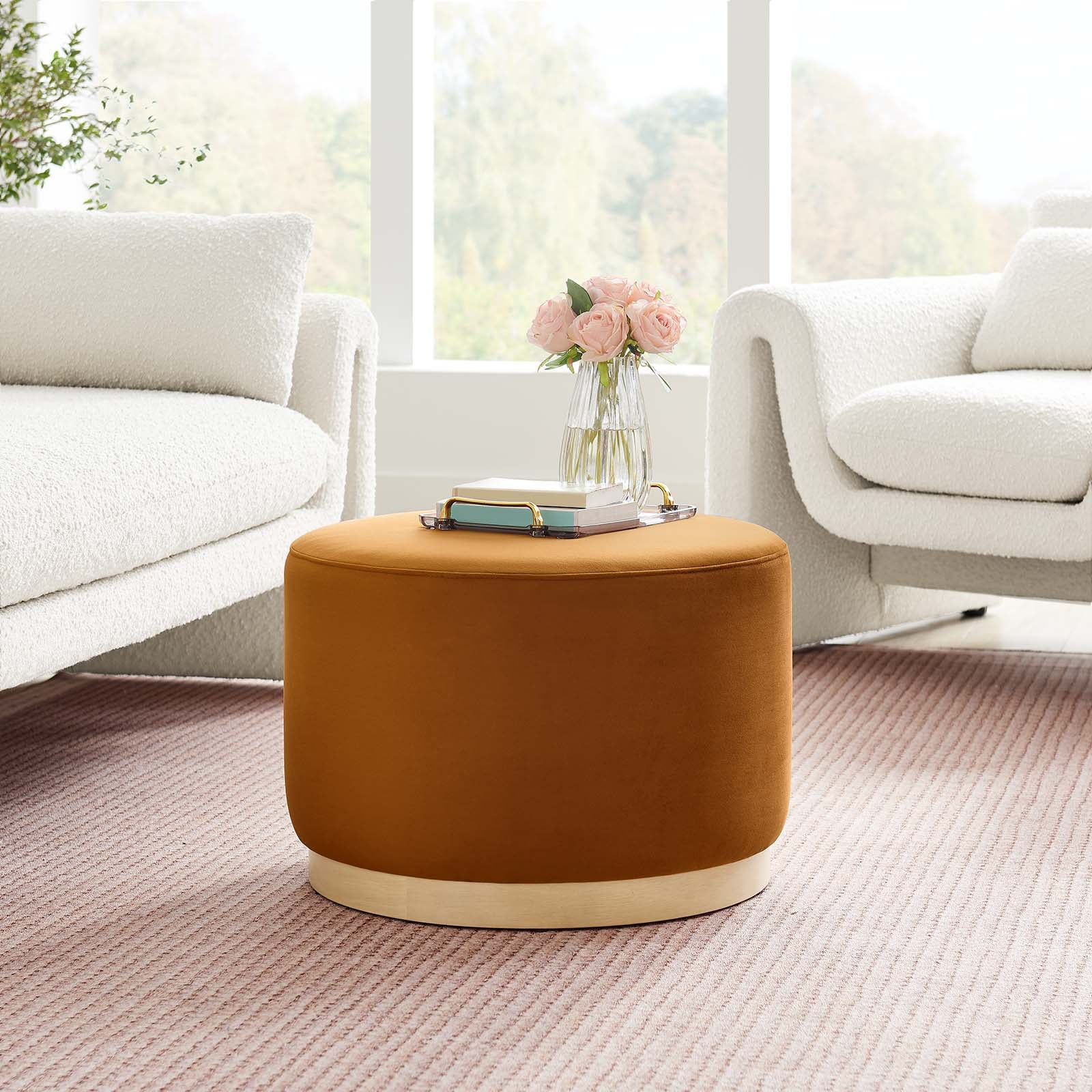 Tilden Large 23" Round Performance Velvet Upholstered Ottoman By Modway - EEI-6646 - Image 31