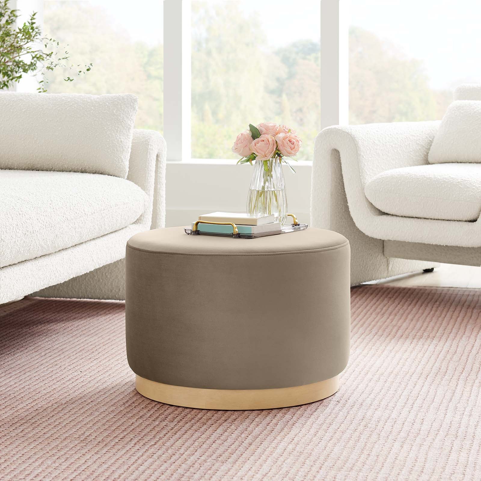 Tilden Large 23" Round Performance Velvet Upholstered Ottoman By Modway - EEI-6646 - Image 39