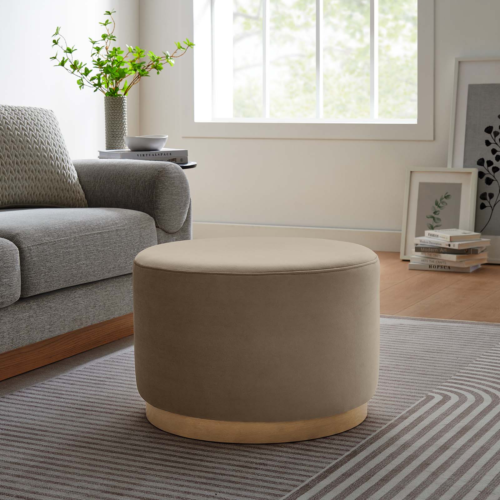 Tilden Large 23" Round Performance Velvet Upholstered Ottoman By Modway - EEI-6646 - Image 40