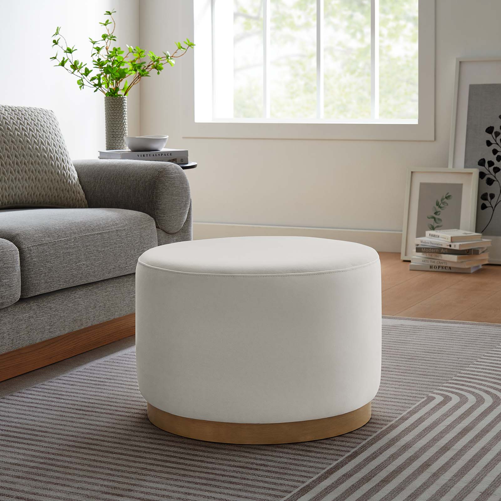 Tilden Large 23" Round Performance Velvet Upholstered Ottoman By Modway - EEI-6646 - Image 8