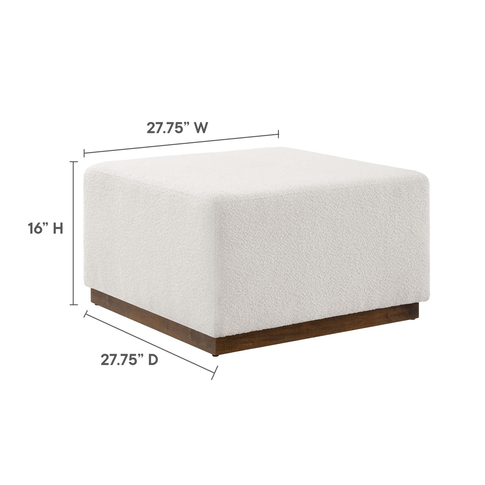 Tilden Large 28" Square Boucle Upholstered Ottoman By Modway - EEI-6644 - Image 8