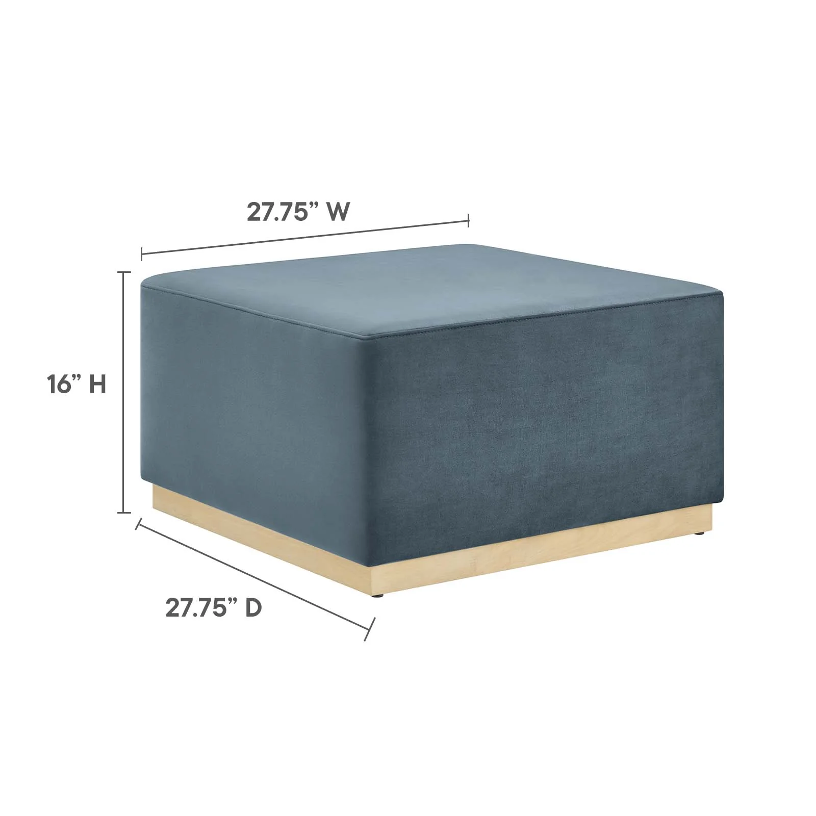 Tilden Large 28" Square Performance Velvet Upholstered Ottoman By Modway - EEI-6643 - Image 15