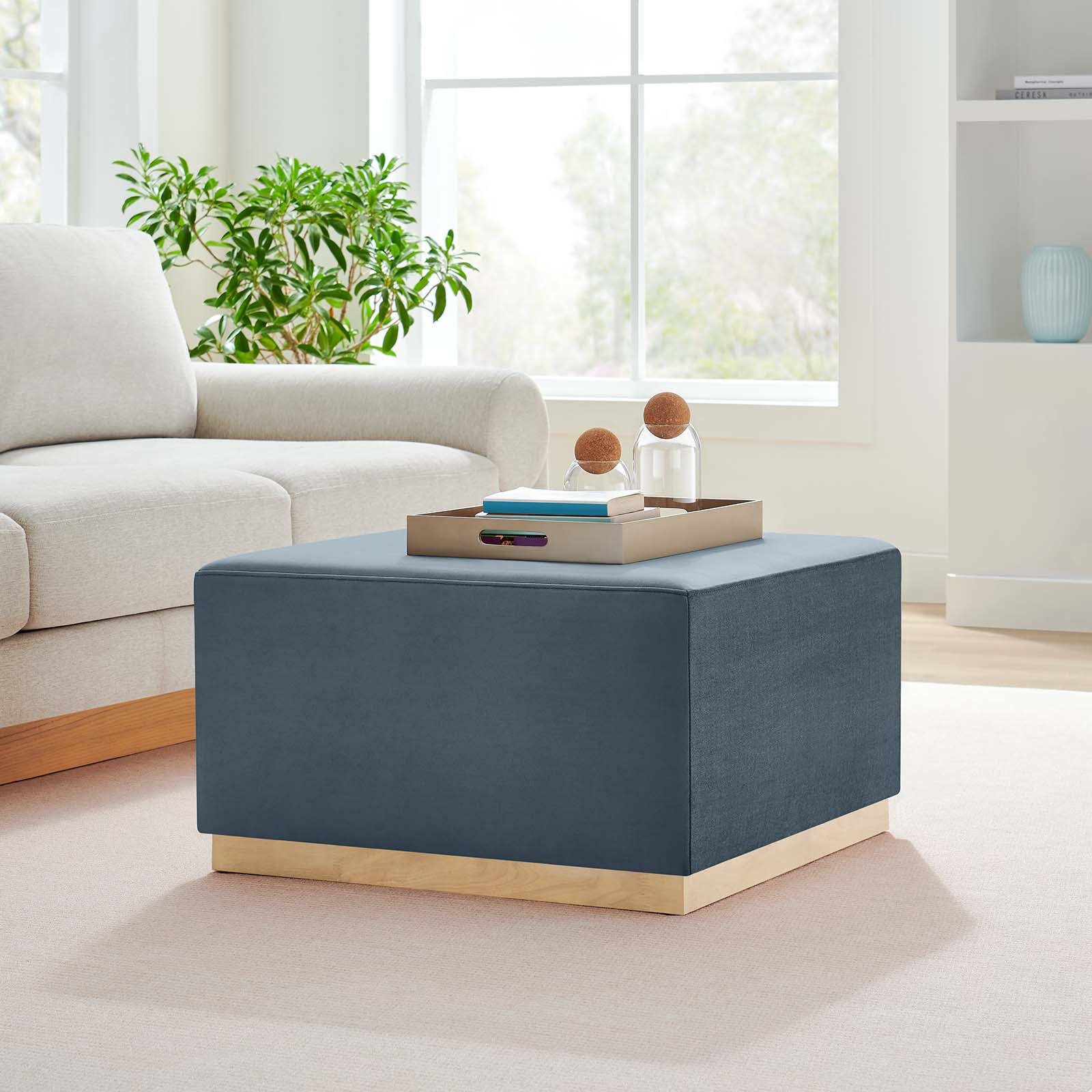 Tilden Large 28" Square Performance Velvet Upholstered Ottoman By Modway - EEI-6643 - Image 16